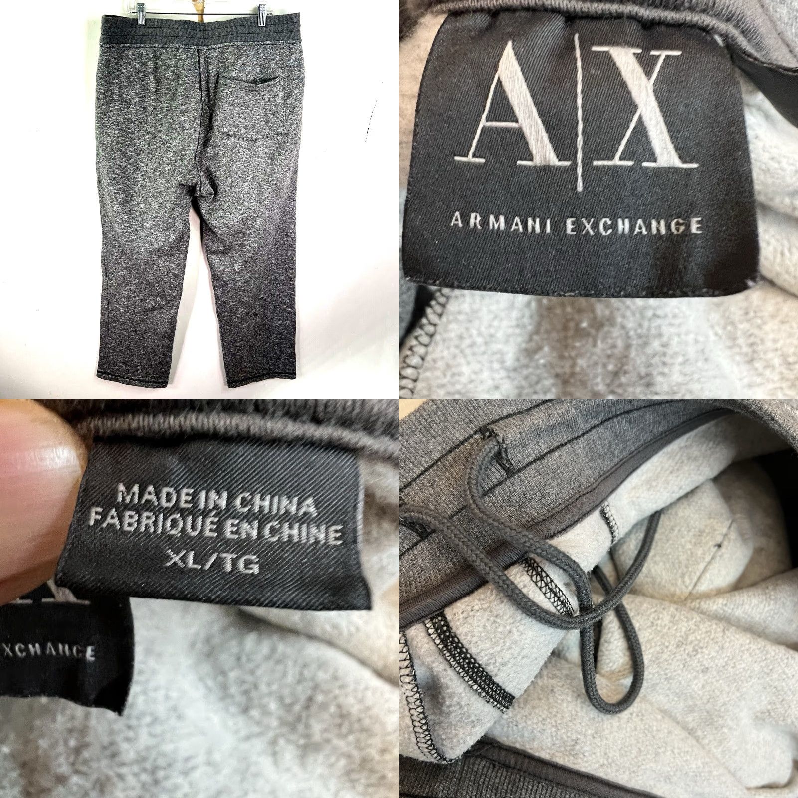 Armani Exchange ARMANI Exchange Pocketed Fleece Joggers Mens XL Gray Flecked Size US 36 / EU 52 - 8 Thumbnail