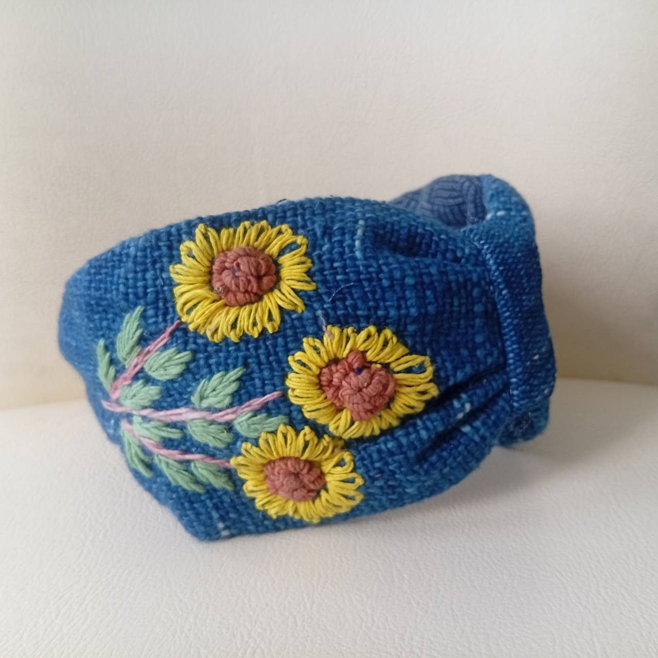 Other HEADBAND HAND-EMBROIDERED FLOWER NATURAL INDIGO Size ONE SIZE - 1 Thumbnail