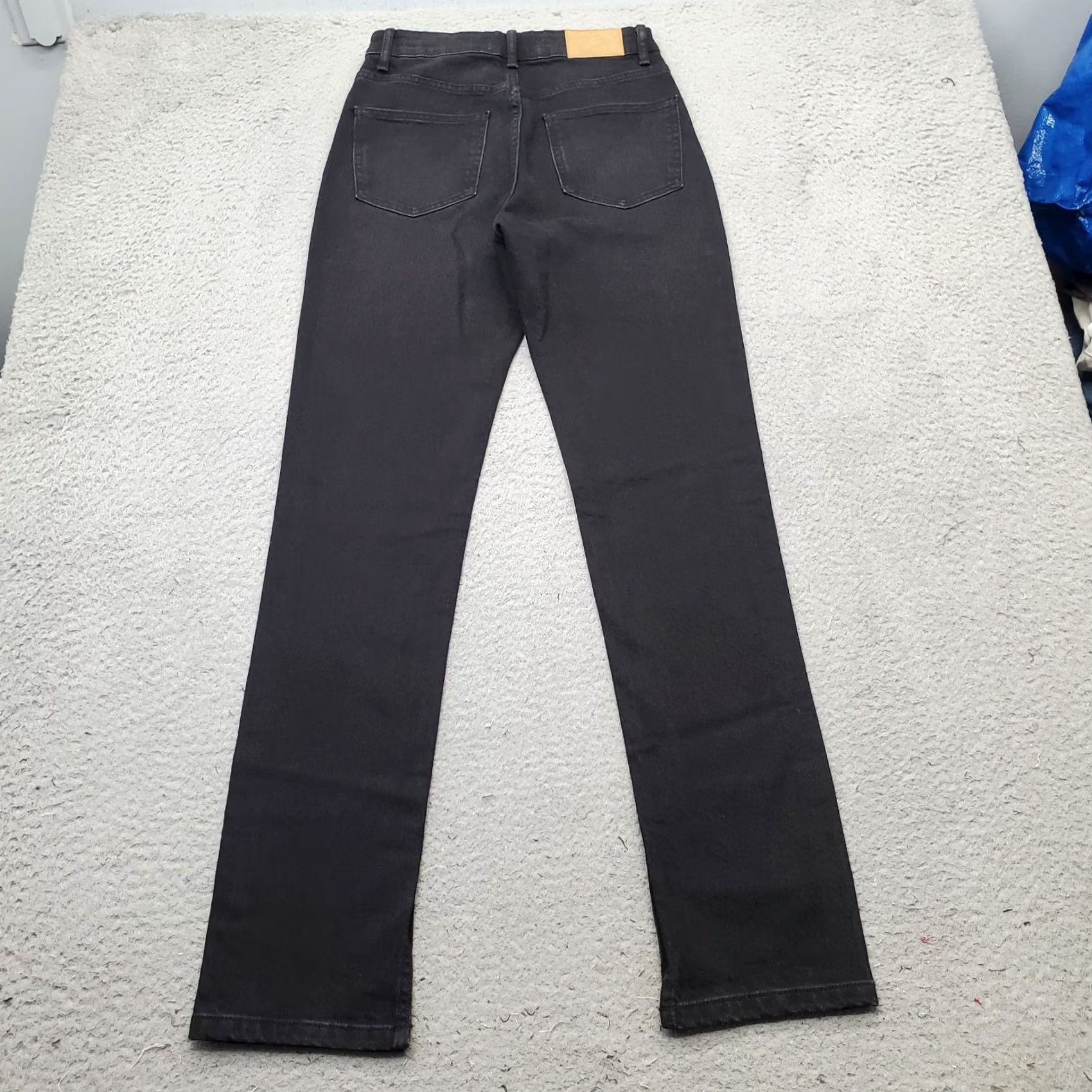 Zara Zara Jeans Womens Size 4 Black Denim Stretch Straight Leg 5-Pocket Dark Wash Regular Fit Size 27" / US 4 / IT 40 - 2 Thumbnail