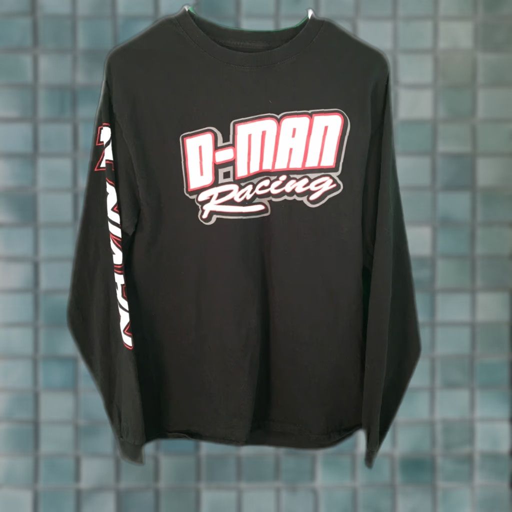 Vintage VINTAGE D-Man Racing Black Sweatshirt Pullover Adult Regular Size 38 Solid Graphic USA Mens Size US M / EU 48-50 / 2 - 1 Thumbnail