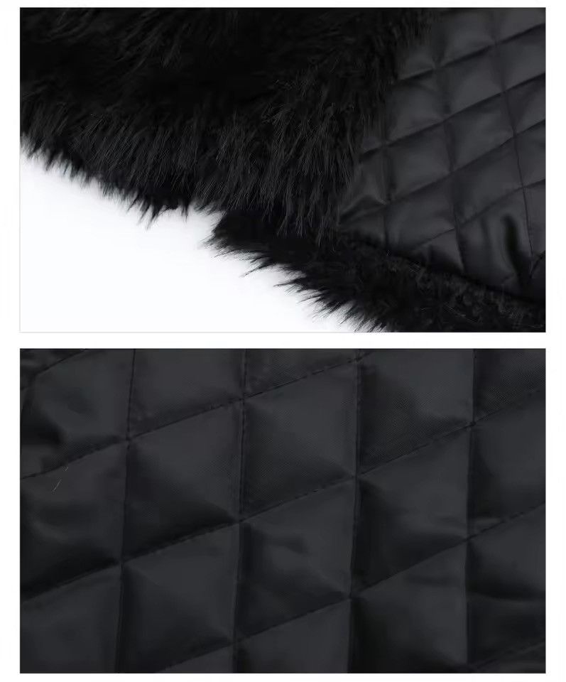 Japanese Brand Basic Midi Streetwear Black Faux Fur Warm Jacket Coat Size US L / EU 52-54 / 3 - 9 Thumbnail
