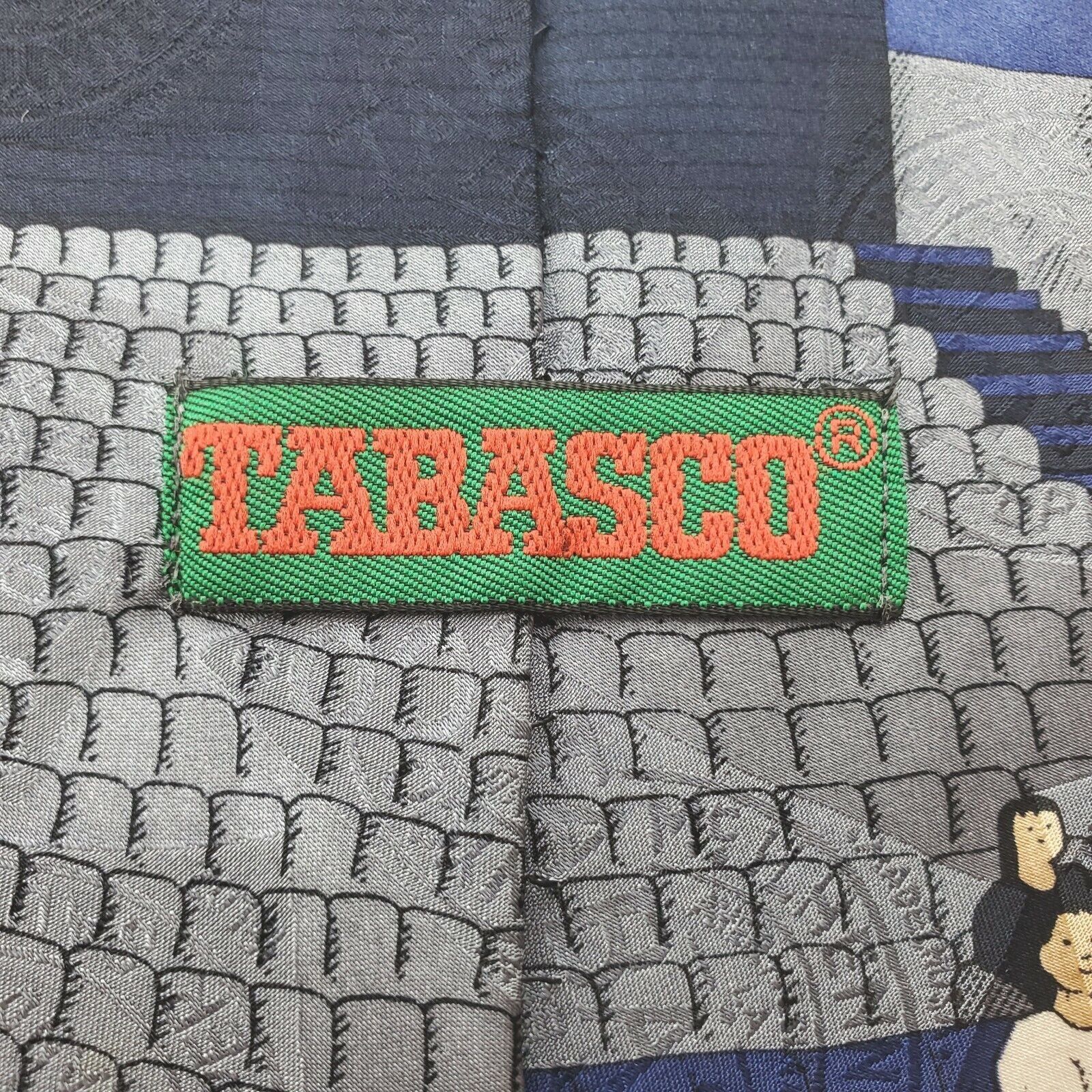 Tabasco Tabasco Blue Silk Tie Basketball Novelty Wide Size ONE SIZE - 3 Thumbnail