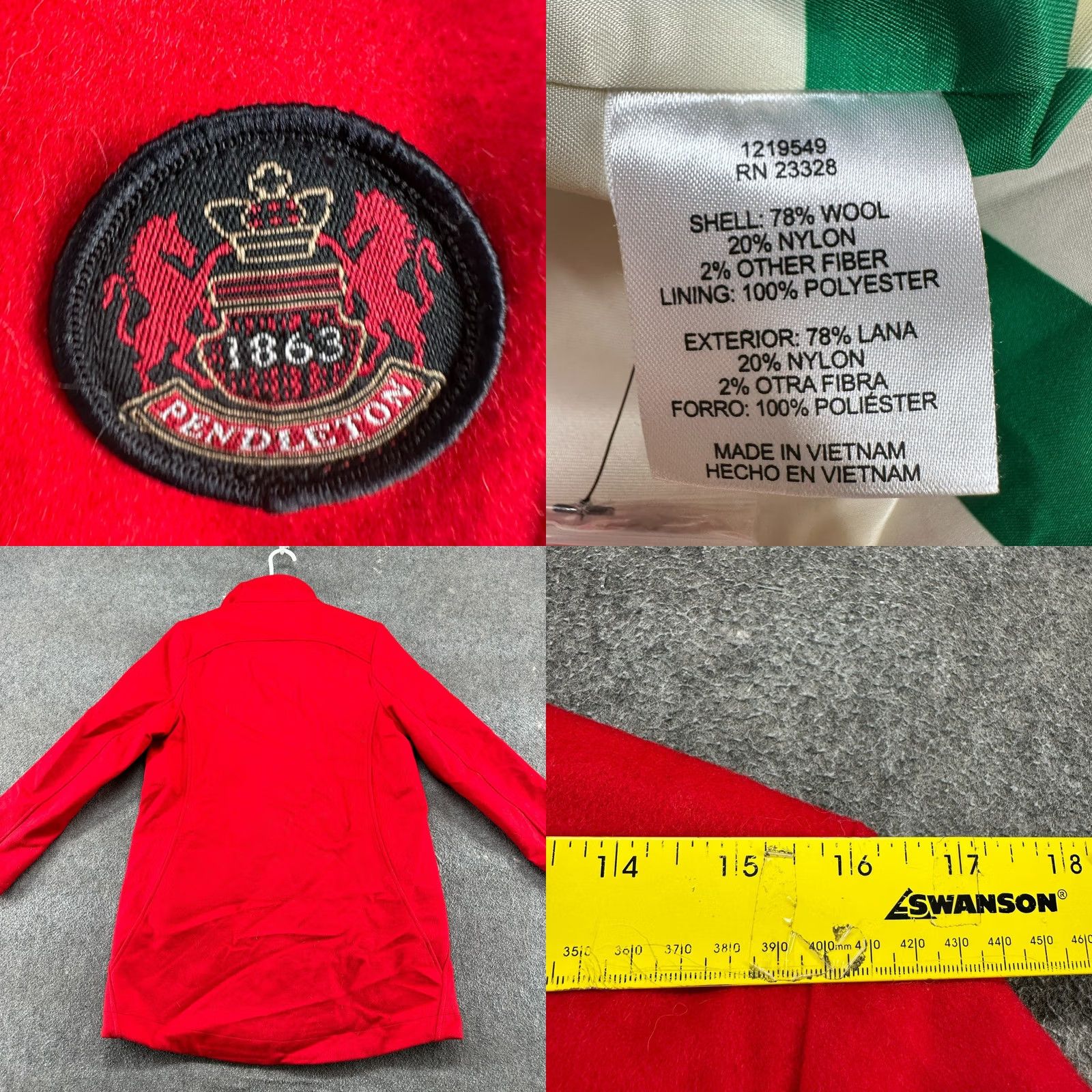 Pendleton Pendleton Jacket Womens M Red Wool Long Overcoat 80s 90s Classic Pockets Wool Full Zip Winter Fall Size M / US 6-8 / IT 42-44 - 8 Thumbnail