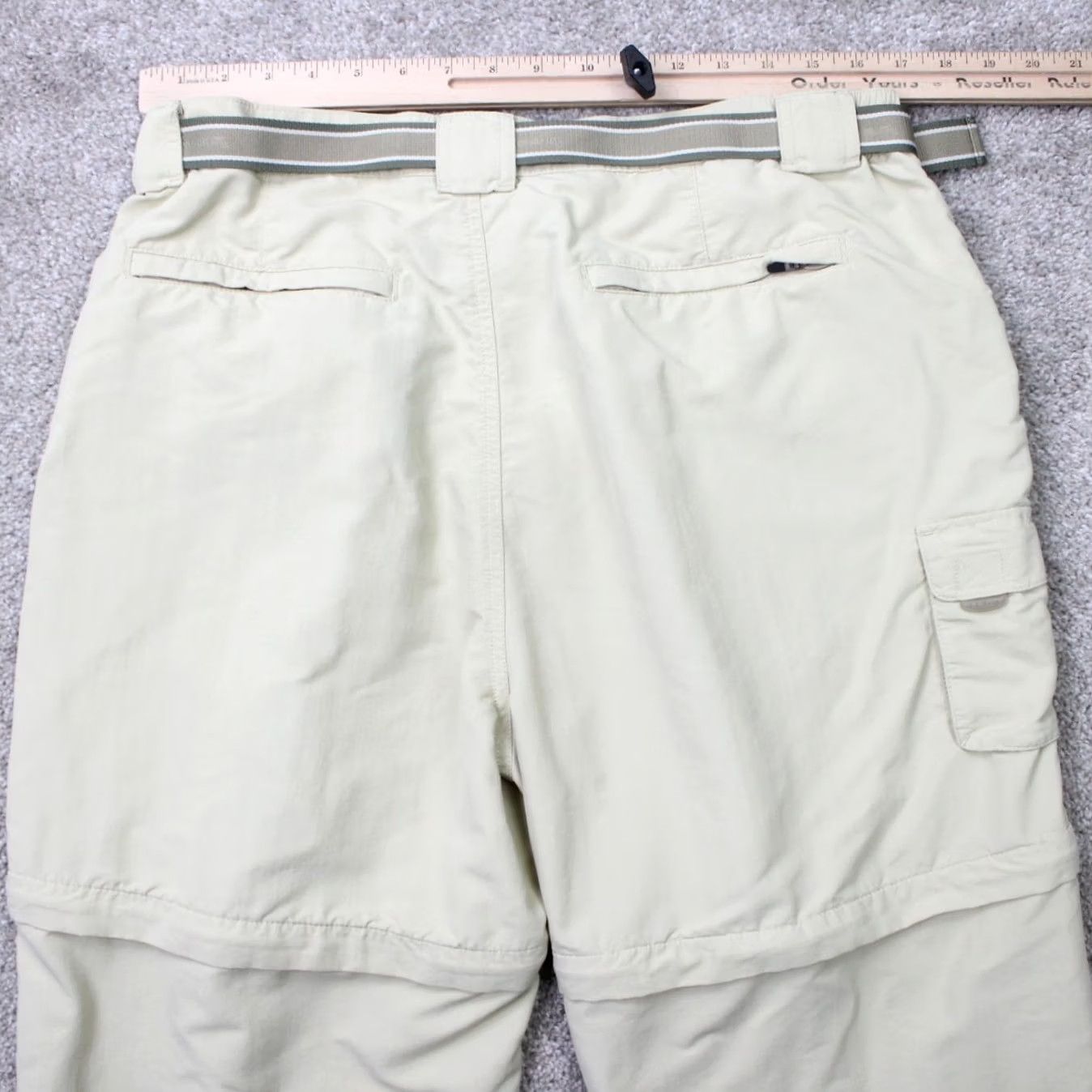 Vintage L.L. Bean Mens Large Beige Cargo Pocket Belted Nylon Convertible Pants Shirt? Size US 33 - 7 Thumbnail