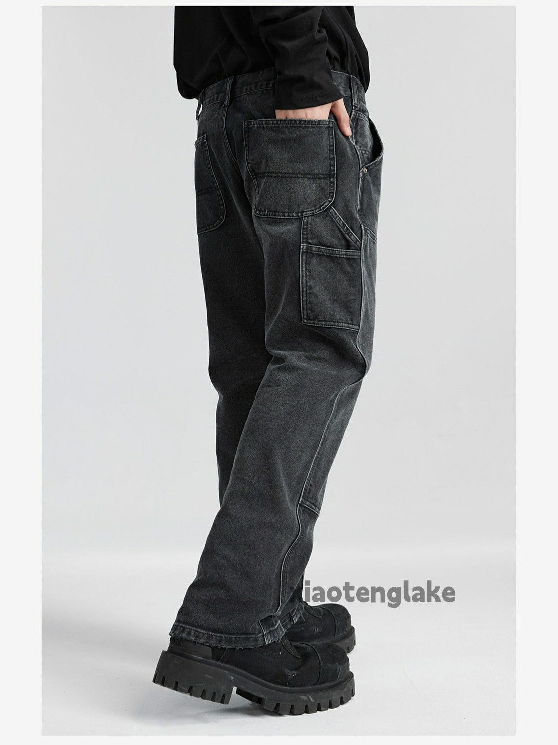 Jean × Vintage washed faded cleanfit yuppie carpenter cargo jeans Size US 36 / EU 52 - 5 Thumbnail