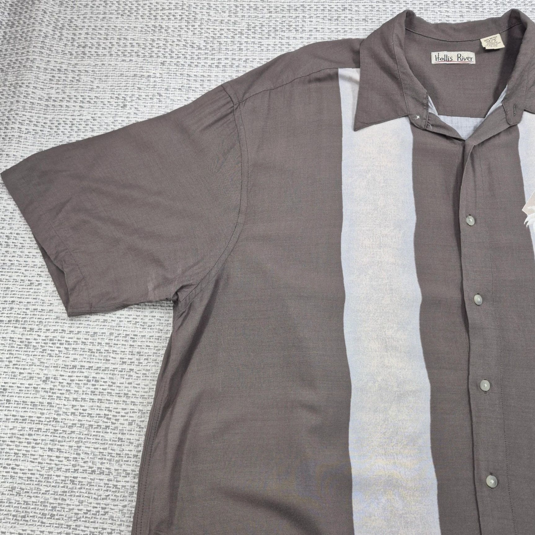 Vintage Hollis River Button Up Shirt Mens 2XLT Brown Striped Hawaiian Aloha Casual Shirt Size US XXL / EU 58 / 5 - 3 Thumbnail