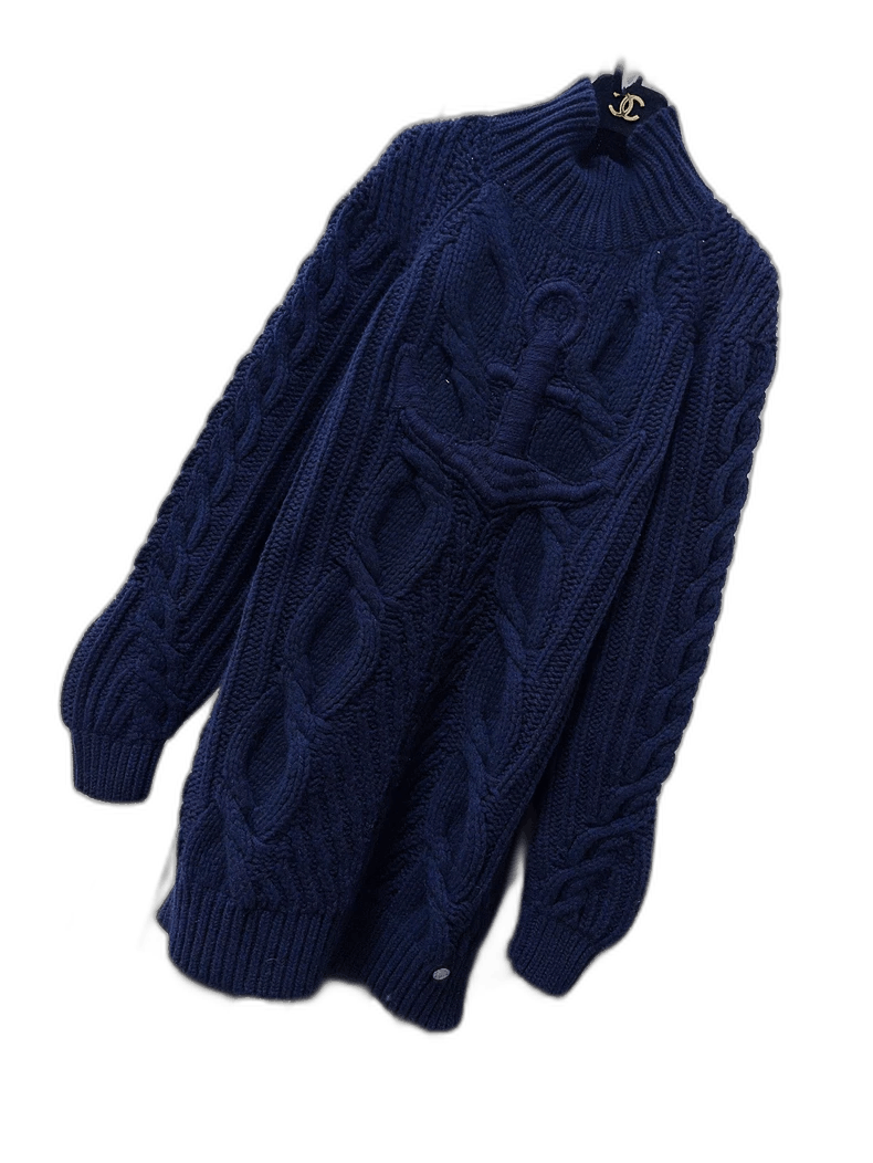Chanel Chanel Cruise Collection Navy Cable Knit Sweater Size M / US 6-8 / IT 42-44 - 1 Thumbnail