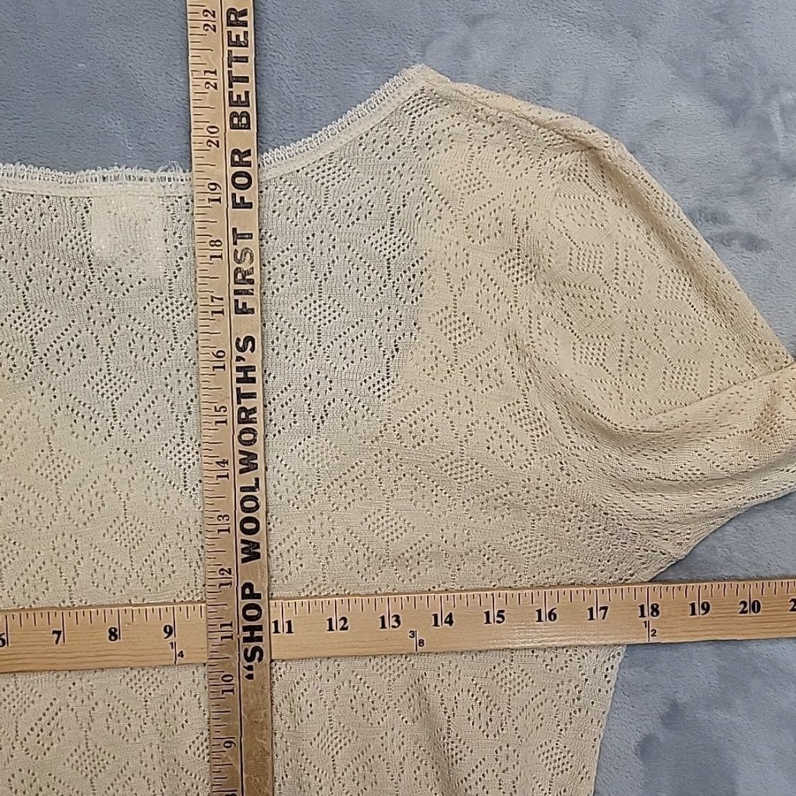 Vintage VINTAGE Damart Top Womens L Cream Lace Knit Viscose Made In England Blouse Pullover Long Sleeve Solid Classic Womens L Size L / US 10 / IT 46 - 4 Thumbnail
