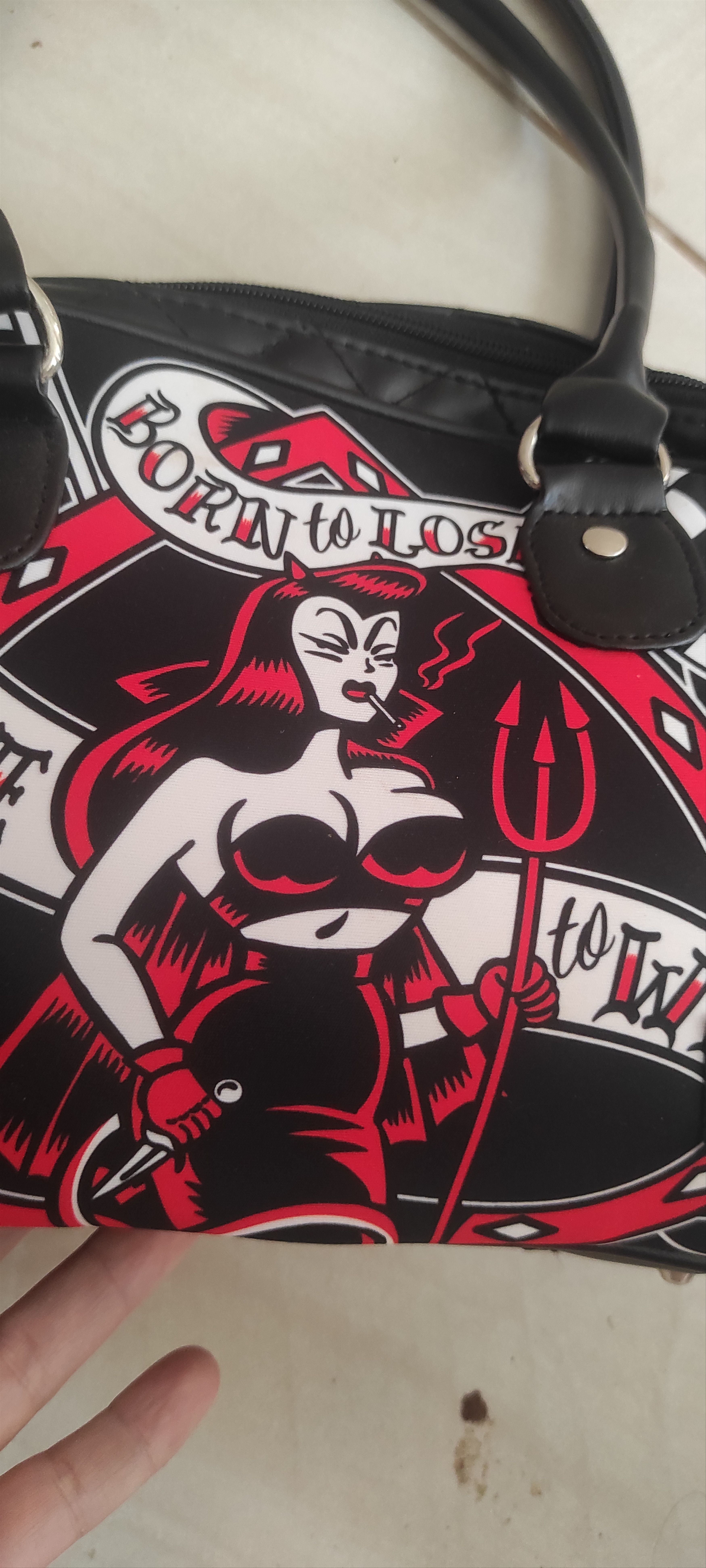 Other Small Liquor Brand Born to Lose Pin-Up Rockabilly Handbag Size ONE SIZE - 7 Thumbnail