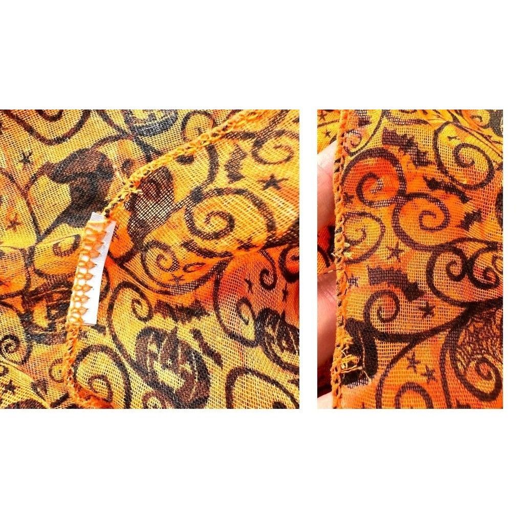 Vintage ViTG Halloween Neck Scarf Orange Black Cats Jack O Lantern B Size ONE SIZE - 12 Thumbnail