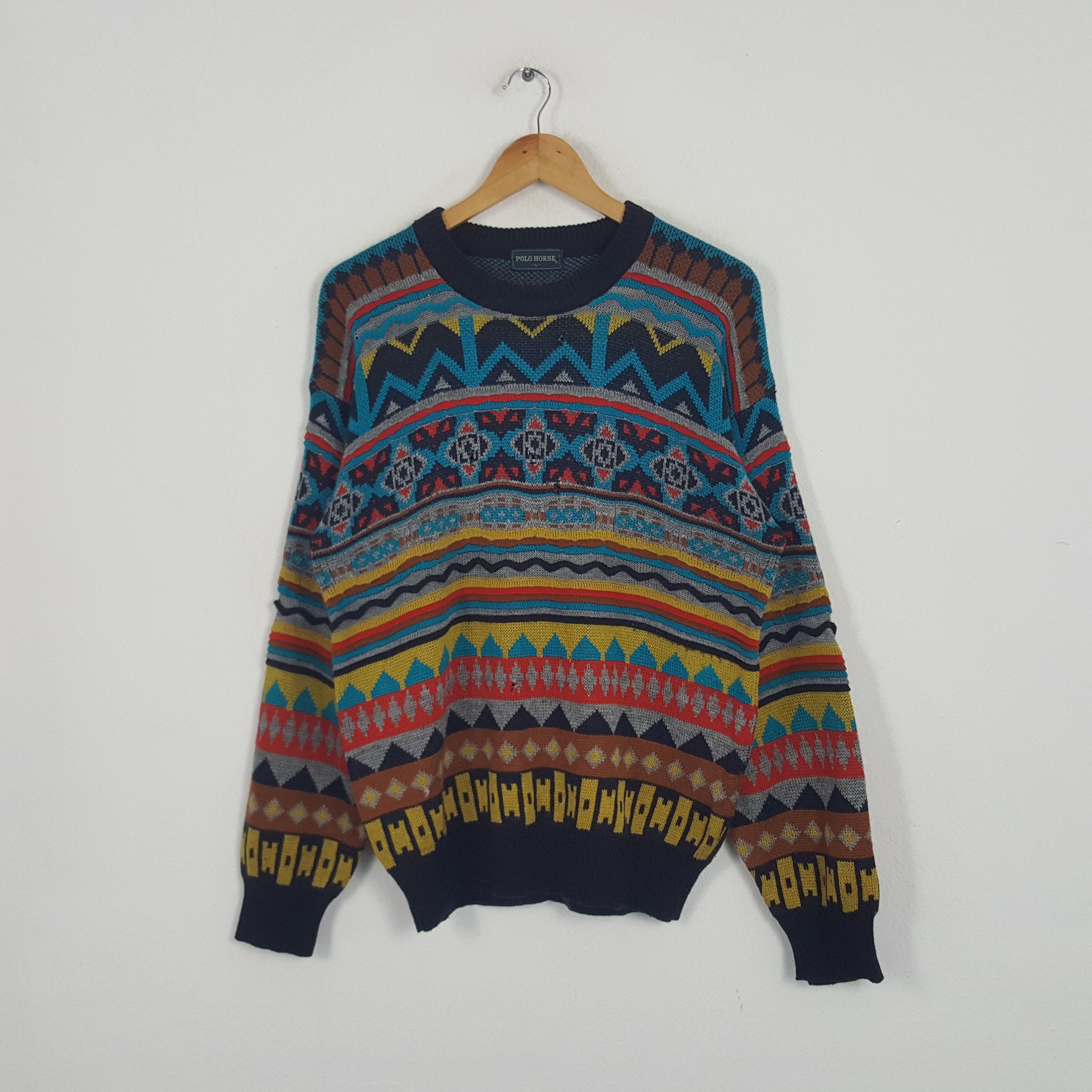 Gypsy × Vintage Vintage Polo Horse Coogi Style Bohemian Sweatshirt Size US M / EU 48-50 / 2 - 1 Thumbnail