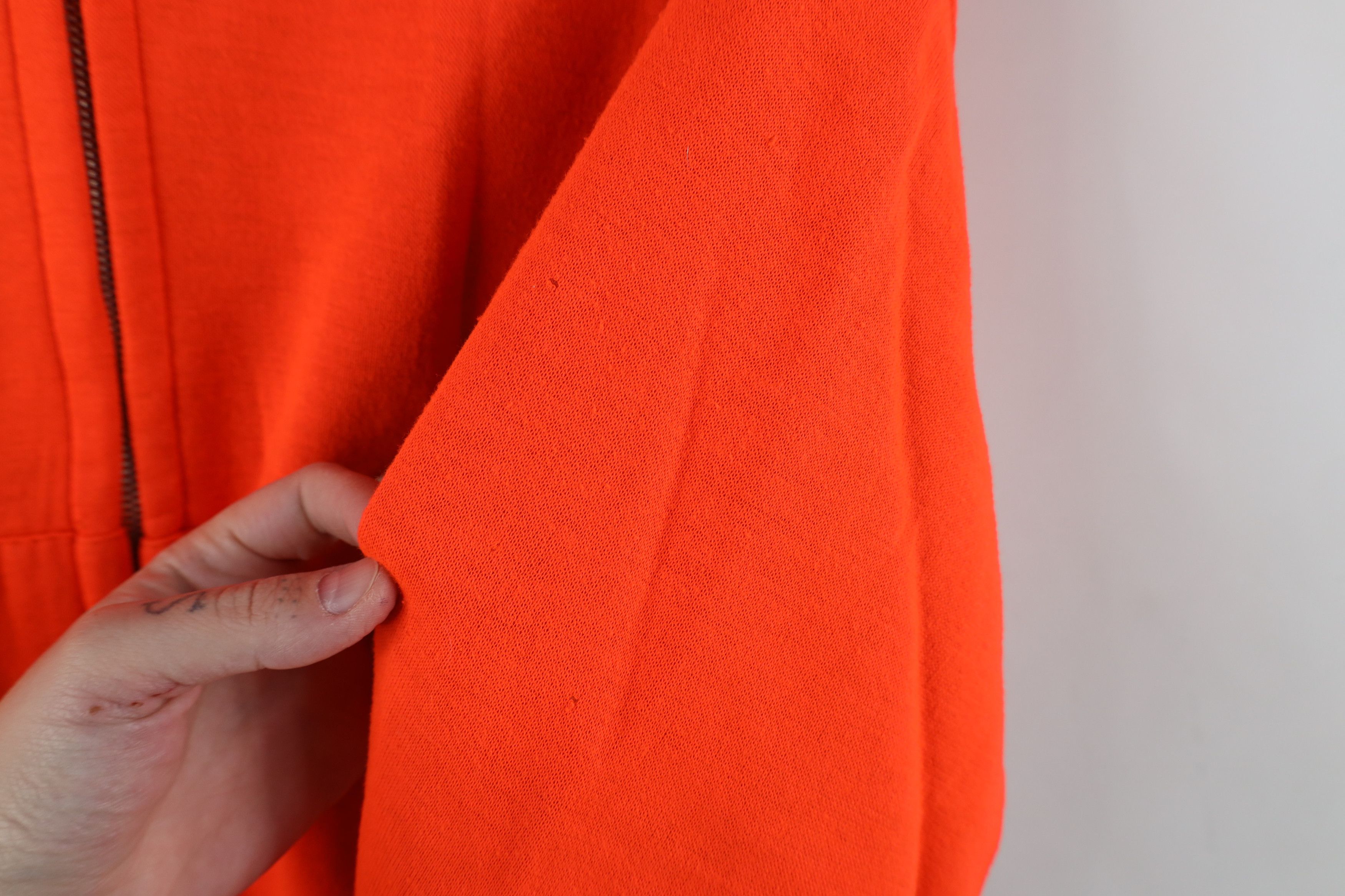 Vintage Vintage 70s 80s Streetwear Lined Zip Hoodie Blaze Orange USA Size US M / EU 48-50 / 2 - 4 Thumbnail