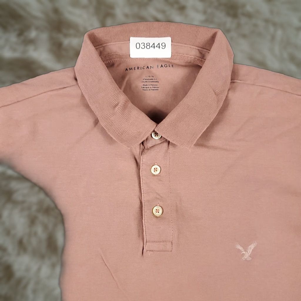 American Eagle Outfitters VINTAGE American Eagle Polo Shirt Mens Large Beige Short Sleeve Adult Size US L / EU 52-54 / 3 - 1 Thumbnail