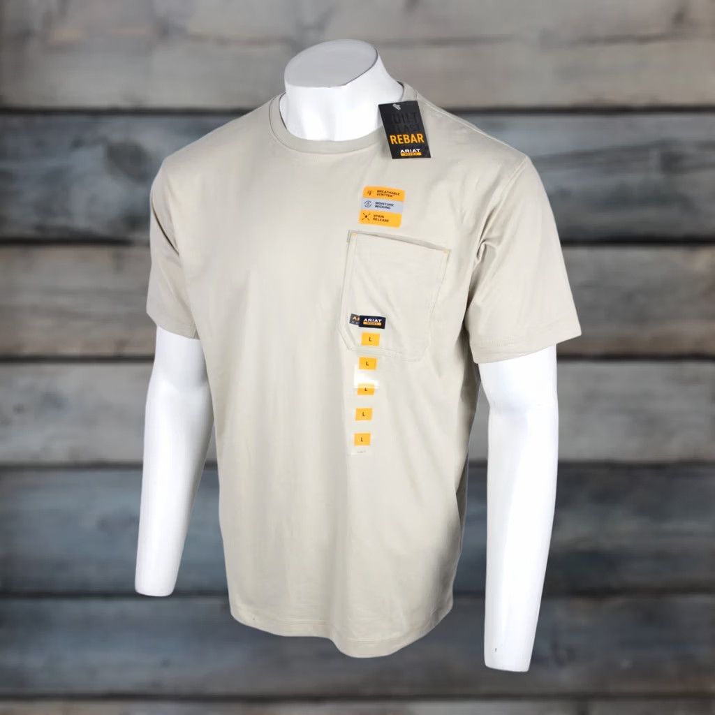Ariat Ariat Rebar Workman Brickyard T Shirt L Large Island Fossil 10054429 Size US L / EU 52-54 / 3 - 1 Thumbnail