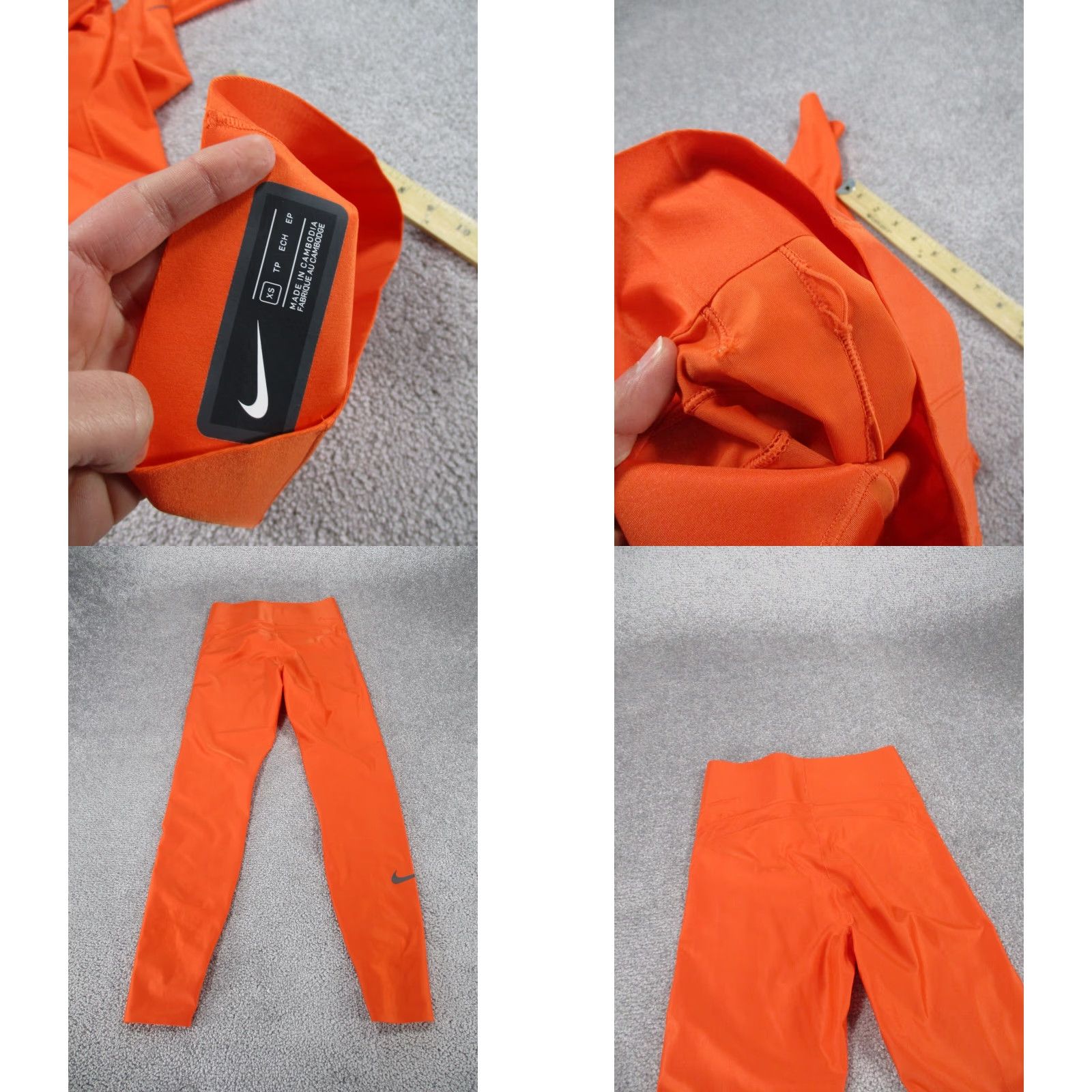 Nike Nike Sports Compression Crop Leggings Womens XS Orange Athleisure Size 26" / US 2 / IT 38 - 8 Thumbnail