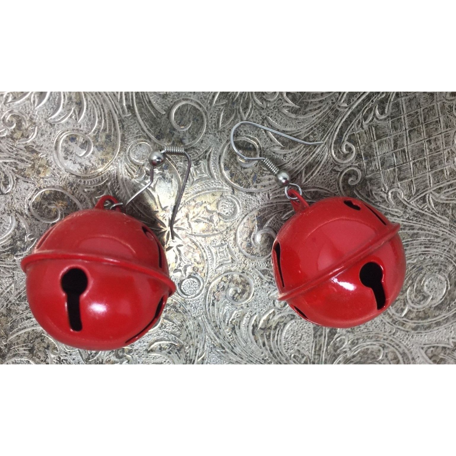 Other Red Christmas Jingle Bell Earrings with Candy Canes on them Size ONE SIZE - 4 Thumbnail