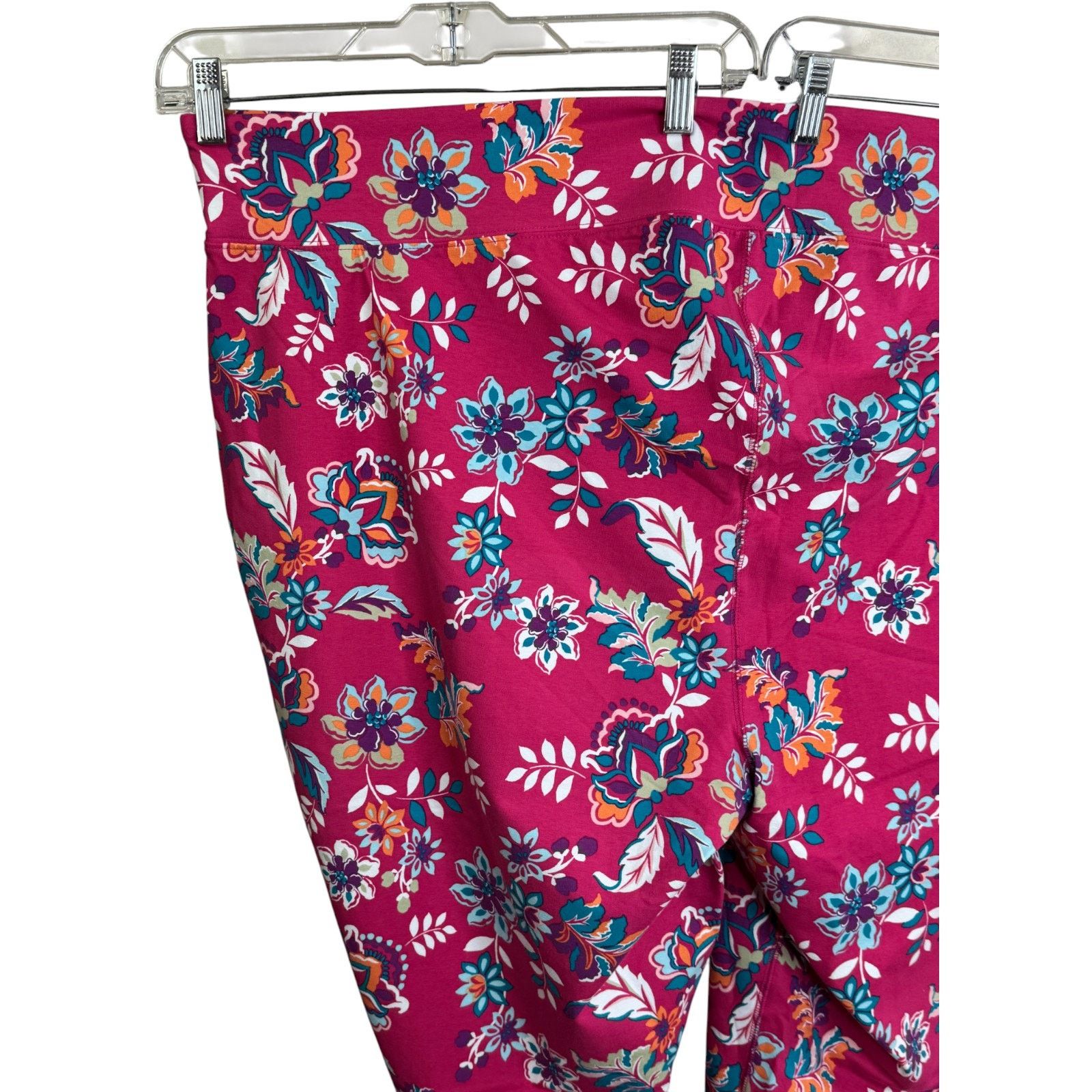 Other Sport Savvy Regular Printed Jersey Capri Pink Floral 5X Size 37" - 7 Thumbnail