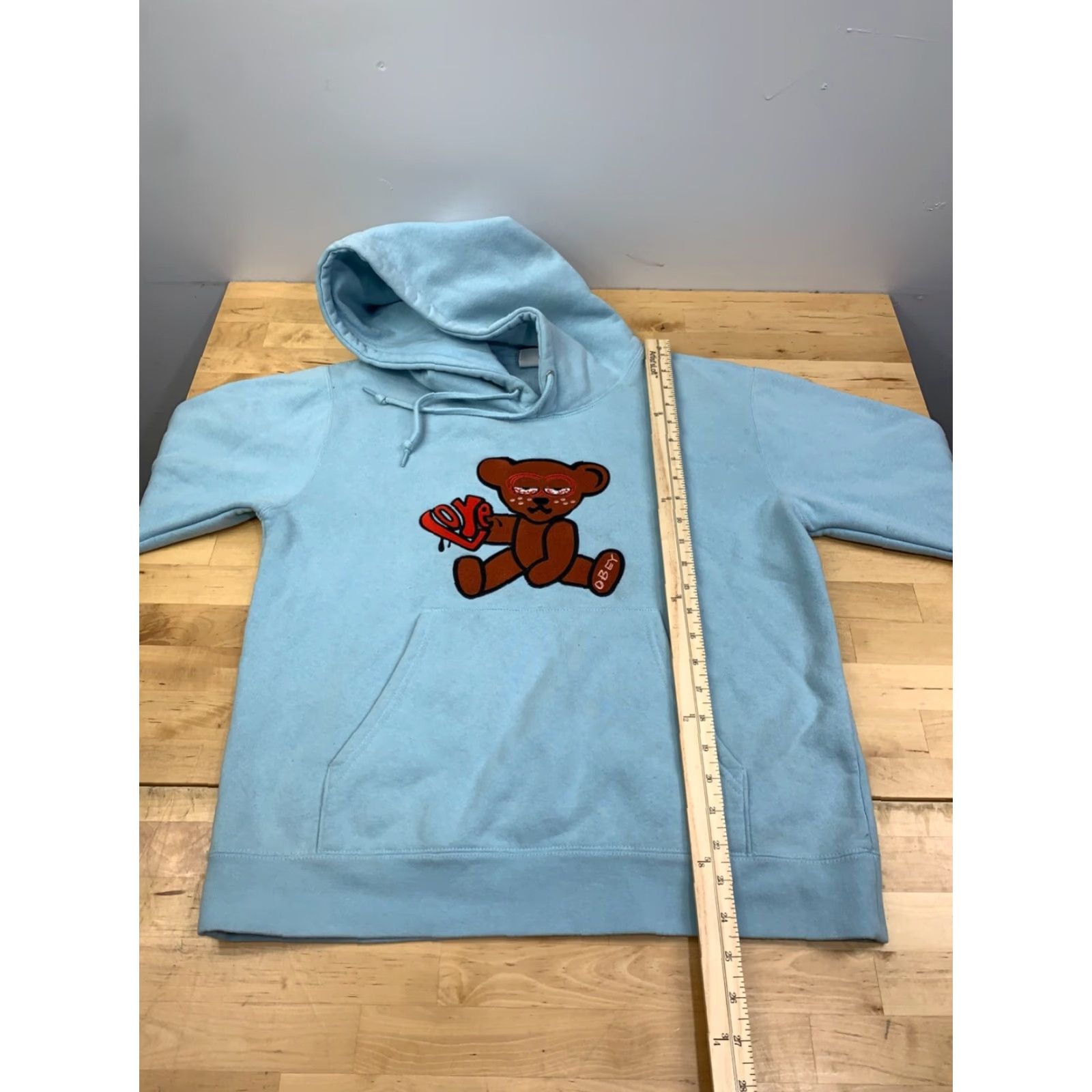 Obey OBEY Mellow Bear Hoodie Blue Womens S Pullover Embroidered 10951 Size S / US 4 / IT 40 - 7 Thumbnail