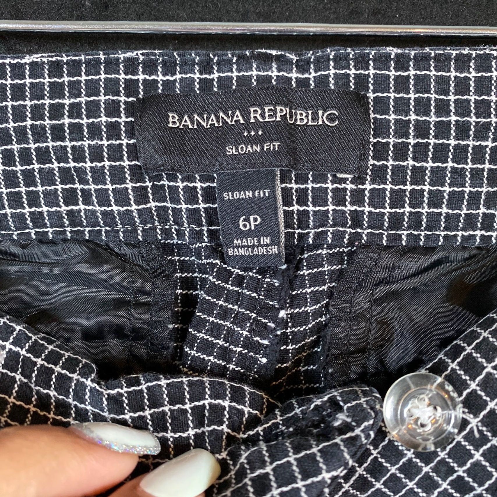Banana Republic Banana Republic Womens Pants Black White Sloan Cropped Ankle Stretch 6P Size 30" / US 8 / IT 44 - 5 Thumbnail
