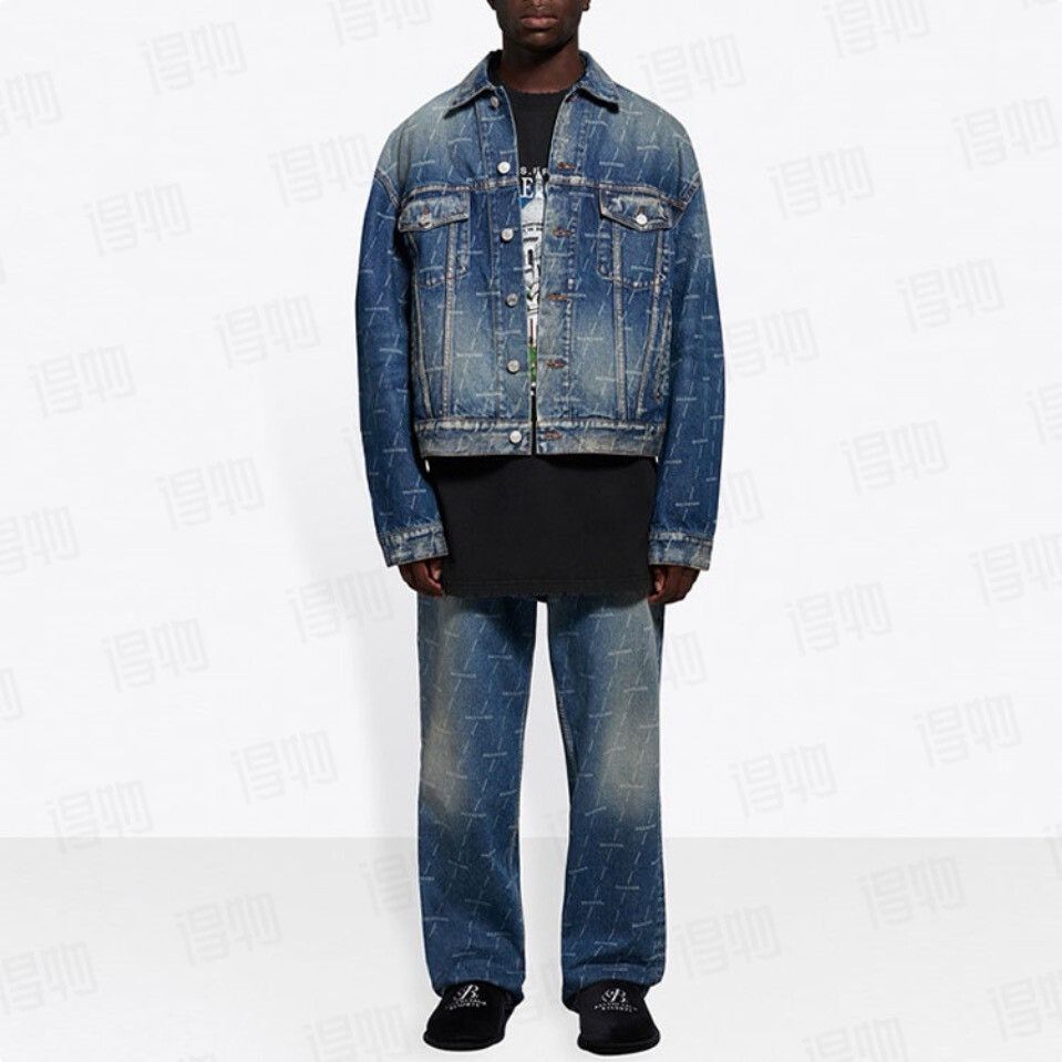Balenciaga balenciaga logo denim jacket 2021 spring Size US L / EU 52-54 / 3 - 1 Thumbnail