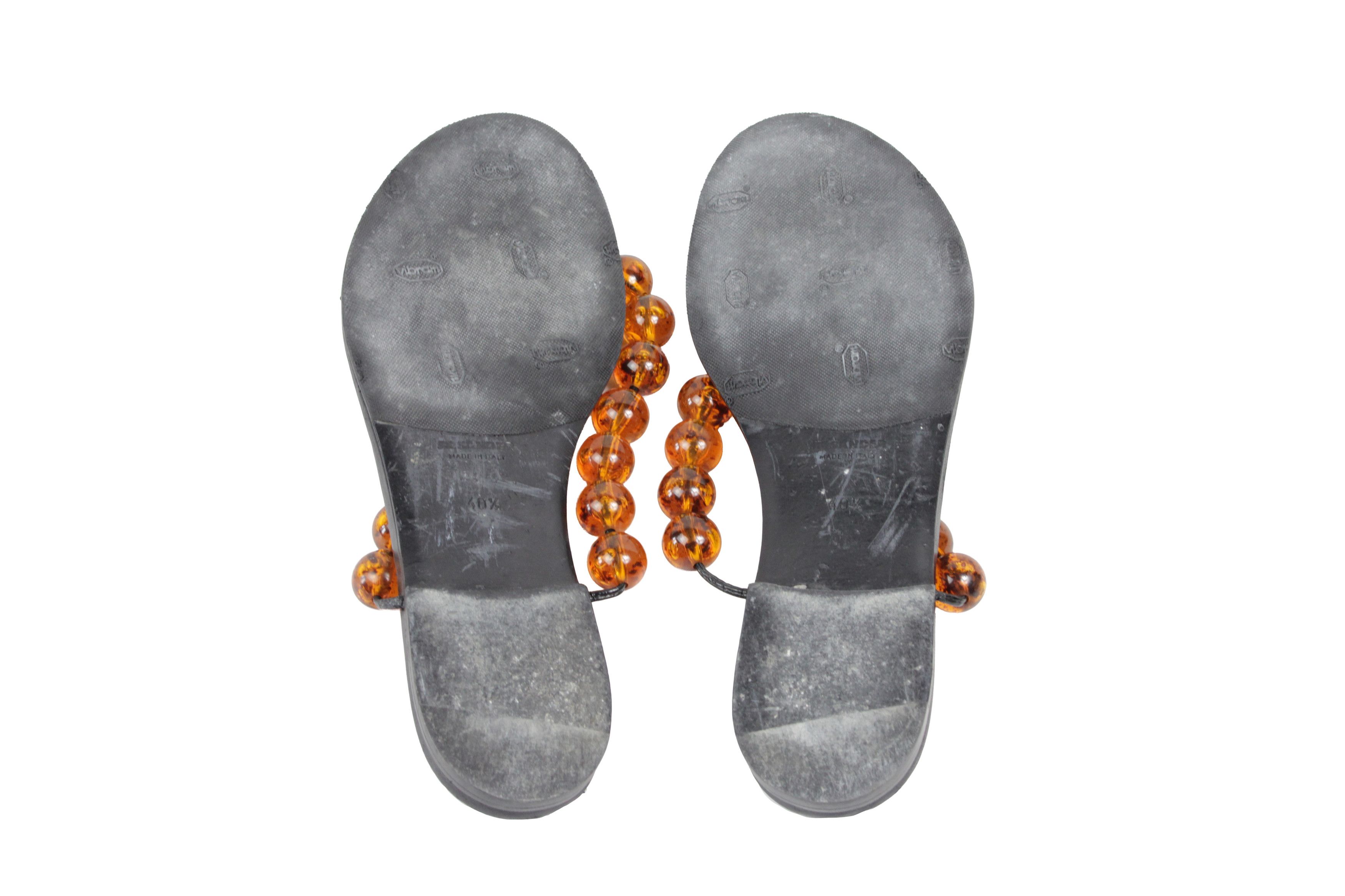 Jil Sander 2021SS Beaded Leather Flip Flops Size US 10.5 / IT 40.5 - 8 Thumbnail