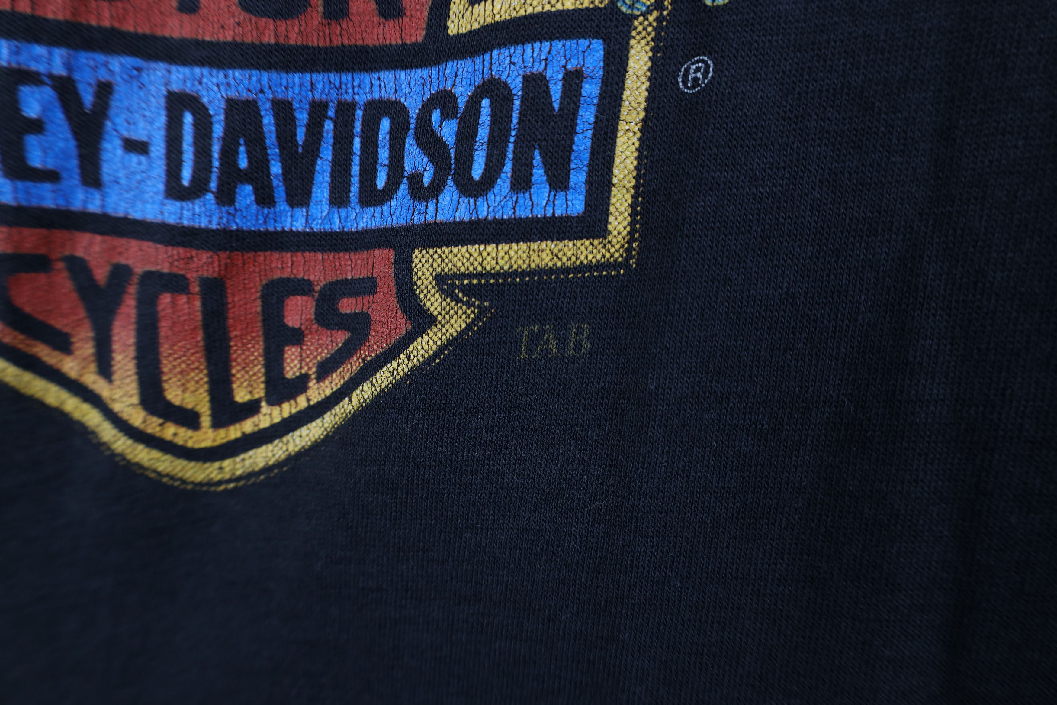 Harley Davidson Vintage 80s 3D Emblem Harley Davidson Eagle Flag T-Shirt USA Size US M / EU 48-50 / 2 - 6 Thumbnail