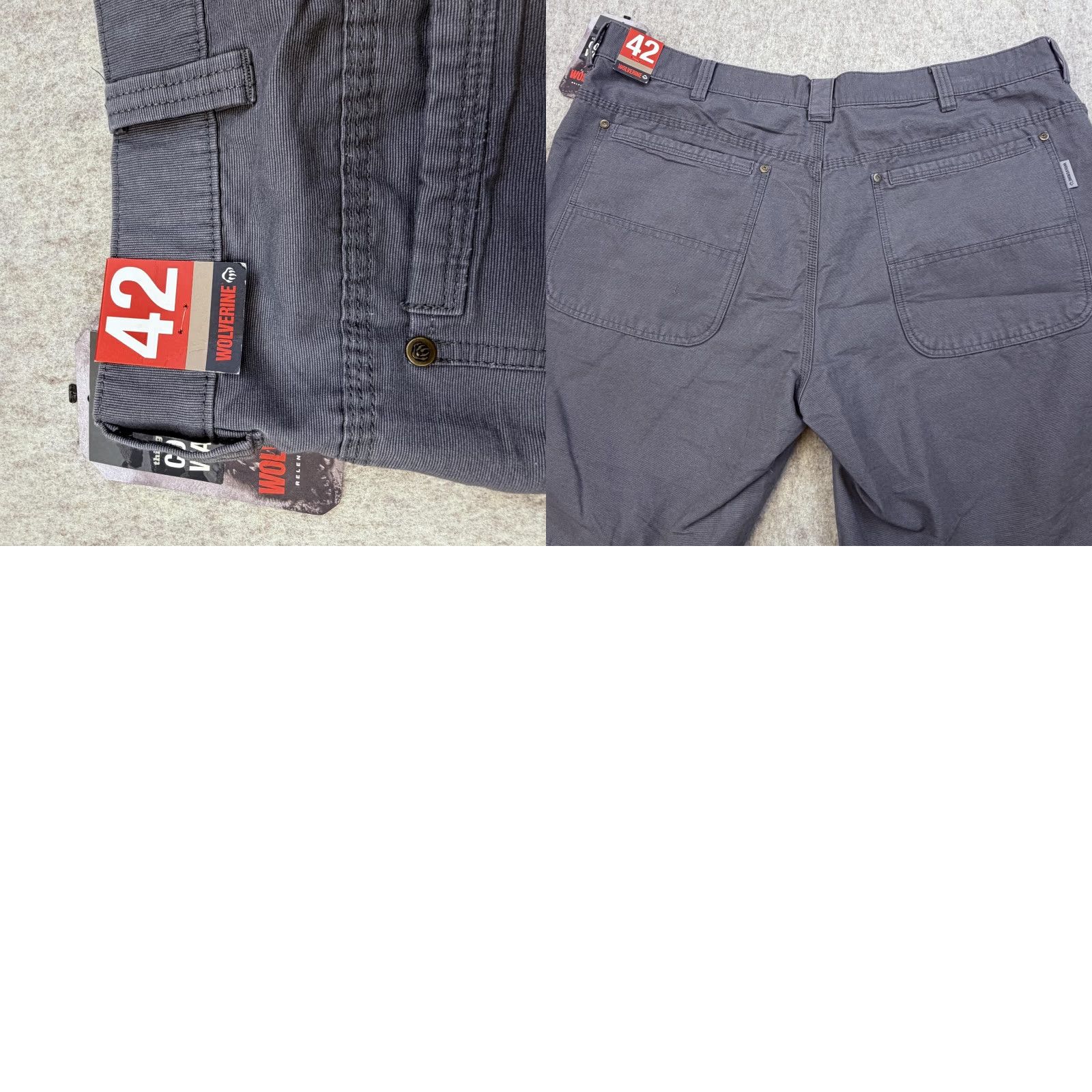 Vintage Wolverine Shorts Mens 42 Gray Concrete Washed Cotton Work Utility Casual Chino Pocketed Regular Front Mens Size US 42 / EU 58 - 9 Thumbnail