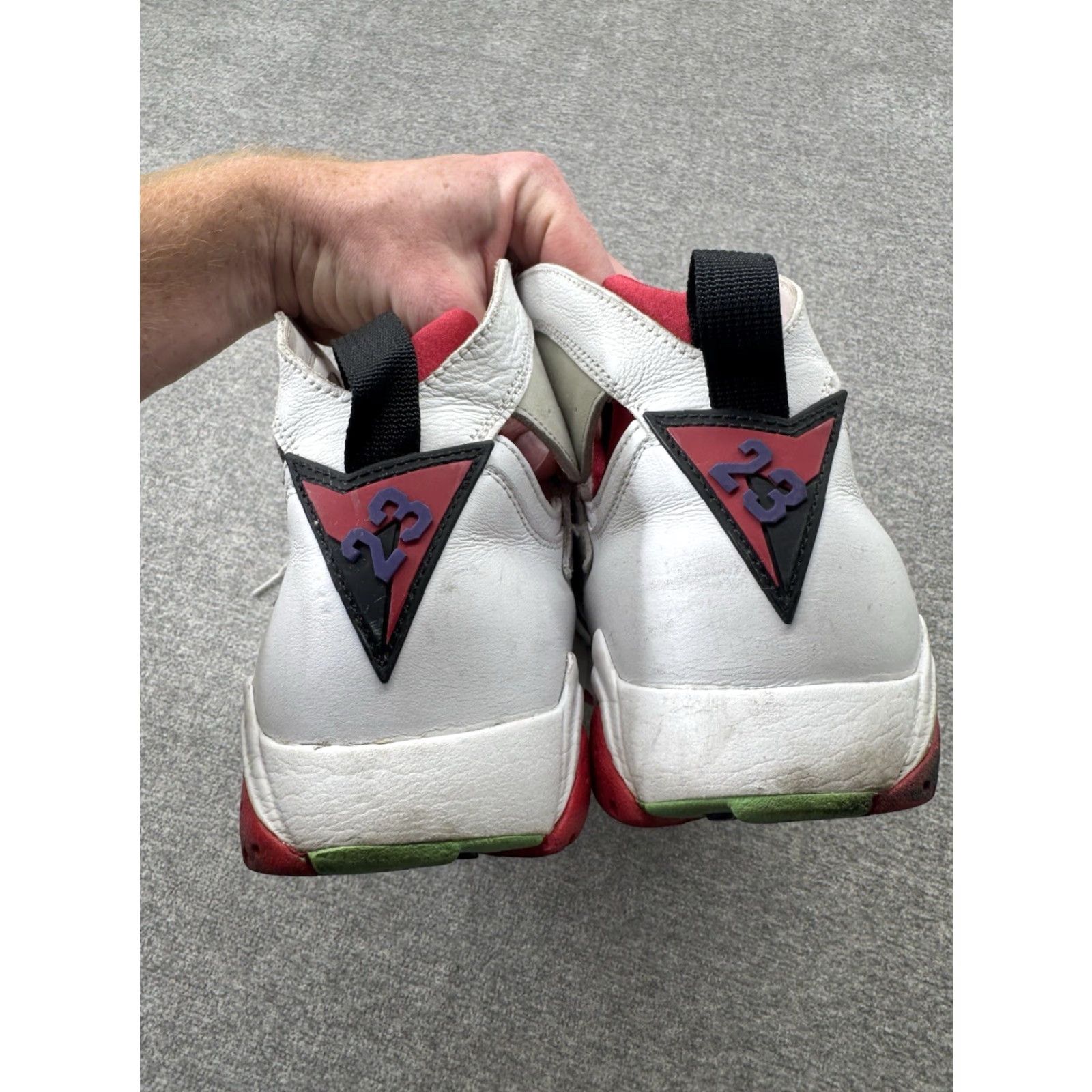 Jordan Brand Air Jordan 7 Retro White Red-Lght Slvr-Trmln Blanc Argent Clair Tourmaline 11.5 Men Sneaker Size US 12 / EU 45 - 3 Thumbnail