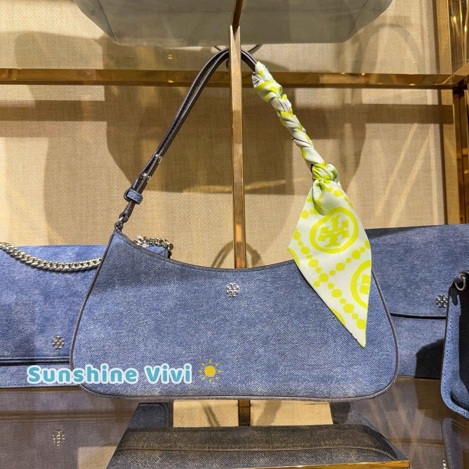 Tory Burch NWT Tory Burch Emerson Suede Shoulder Bag Dark Denim 175800 Size ONE SIZE - 1 Thumbnail