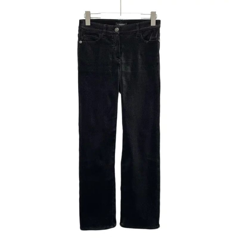 Chanel Chanel Black Cotton Women's Jeans Size XS 0089 Size 22" - 1 Thumbnail