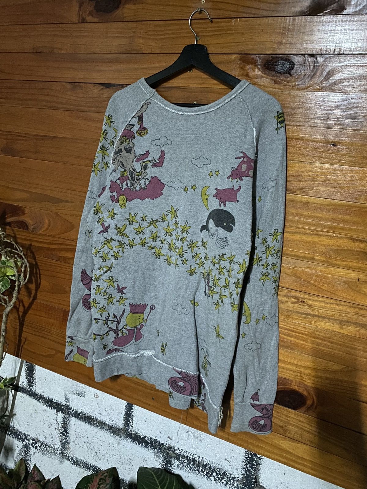 Japanese Brand Vintage IDEOT Japan 100% Cotton Graphic Print Sweater Size US M / EU 48-50 / 2 - 8 Thumbnail