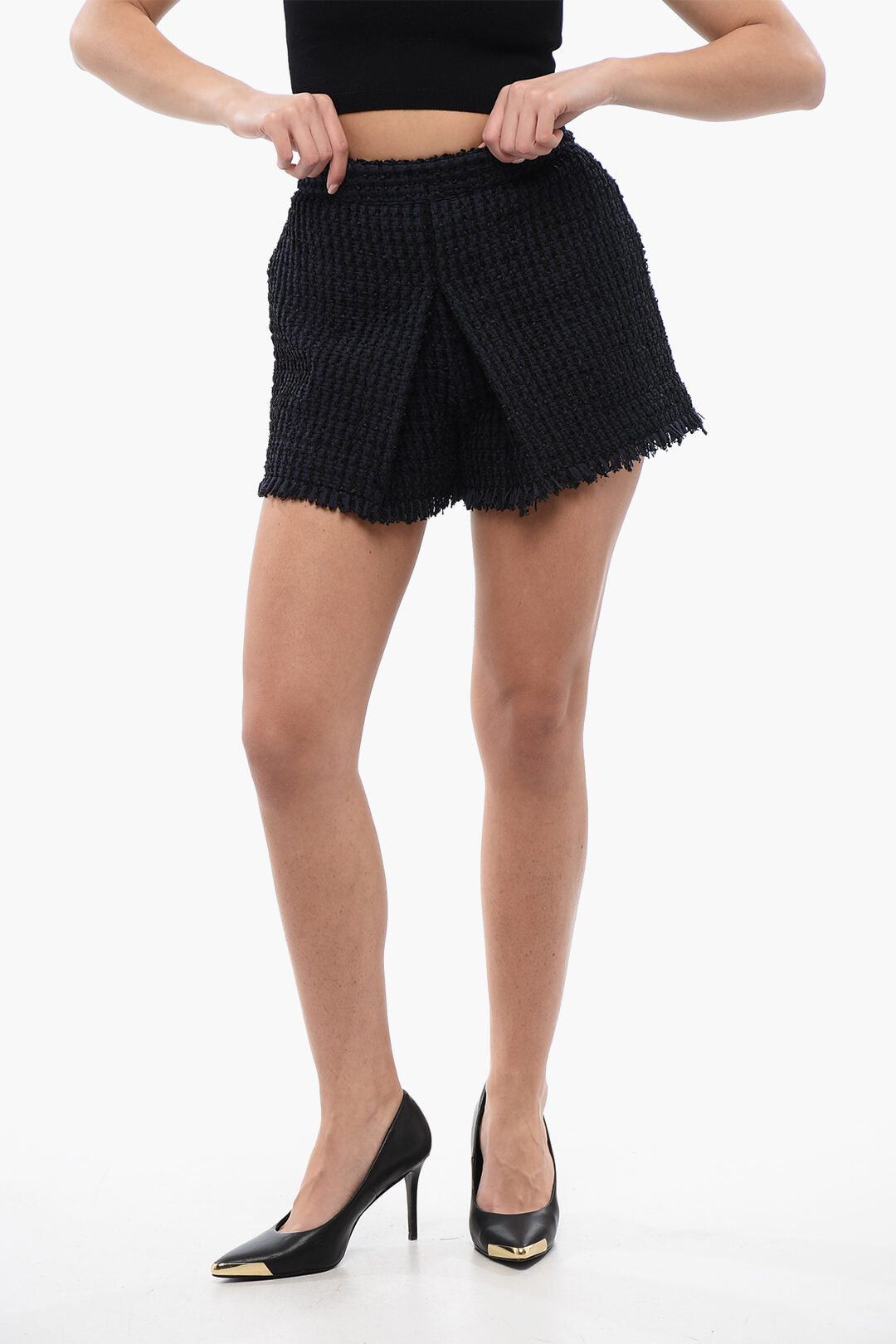 Dsquared2 Tweed Shorts with Front Pleats Size 26" / US 2 / IT 38 - 1 Thumbnail