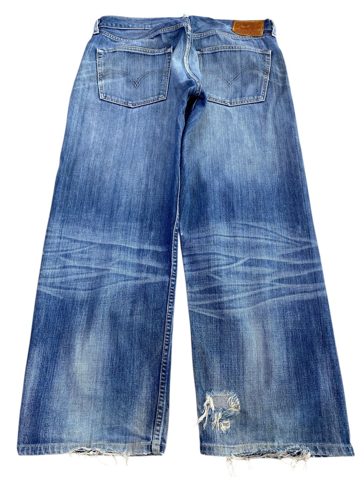 Levi's Levi’s 503 Whiskers Faded Wash Style Ripped Jeans Size US 34 / EU 50 - 3 Thumbnail