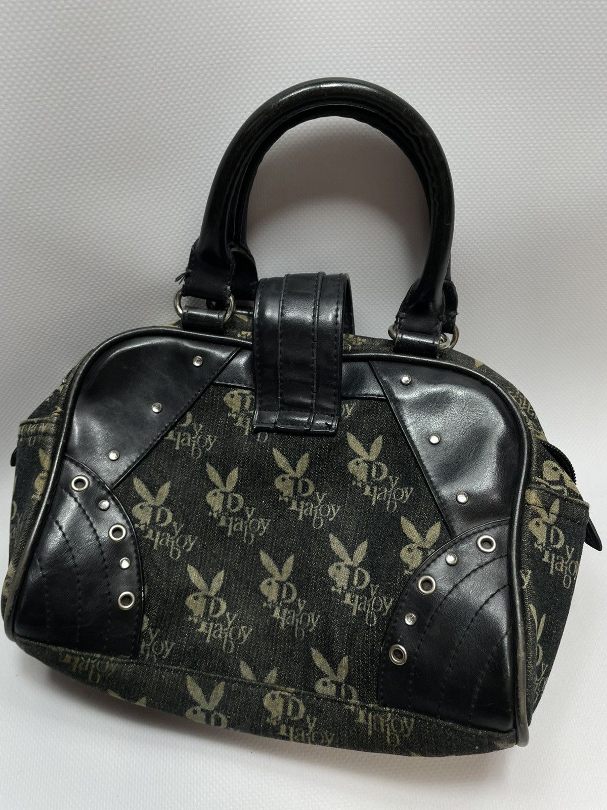 Playboy Vintage Playboy Monogram Mini Bowling Bag Black Gold Size ONE SIZE - 2 Thumbnail