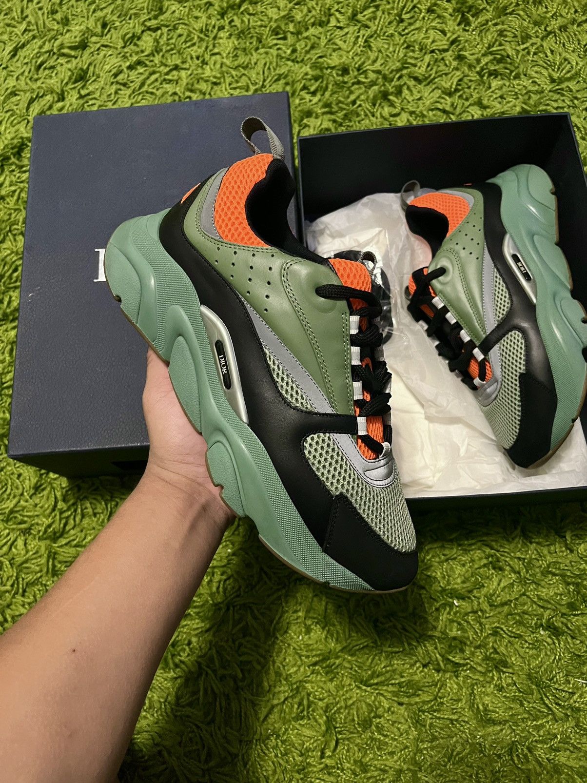 Dior Dior B22 ‘Orange/Green/Black’ Size US 10 / EU 43 - 1 Thumbnail