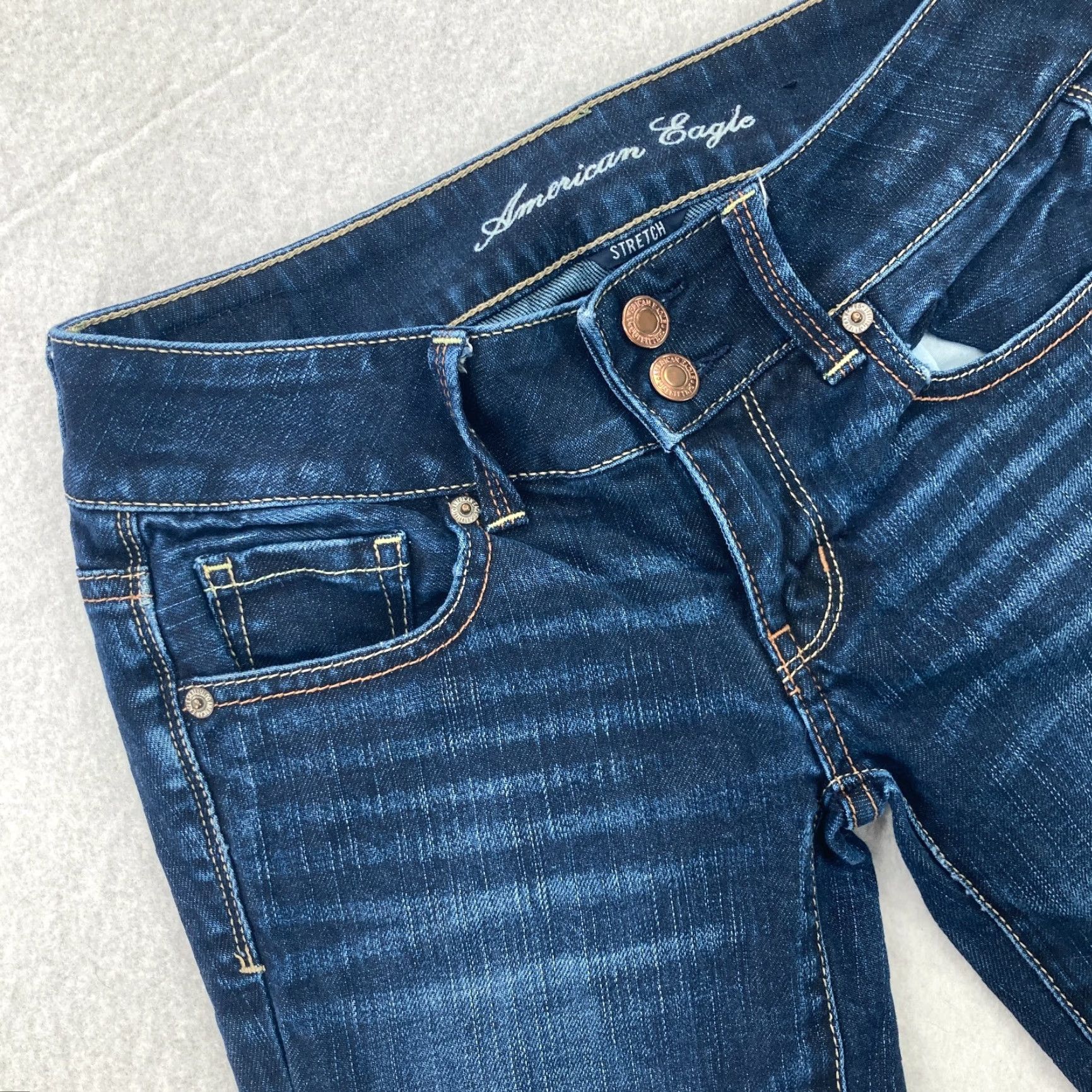 American Eagle Outfitters American Eagle Jeans Womens Size 0 Stretch Artist Crop Dark Wash Blue Comfort Size 25" / US 0 / IT 36 - 3 Thumbnail