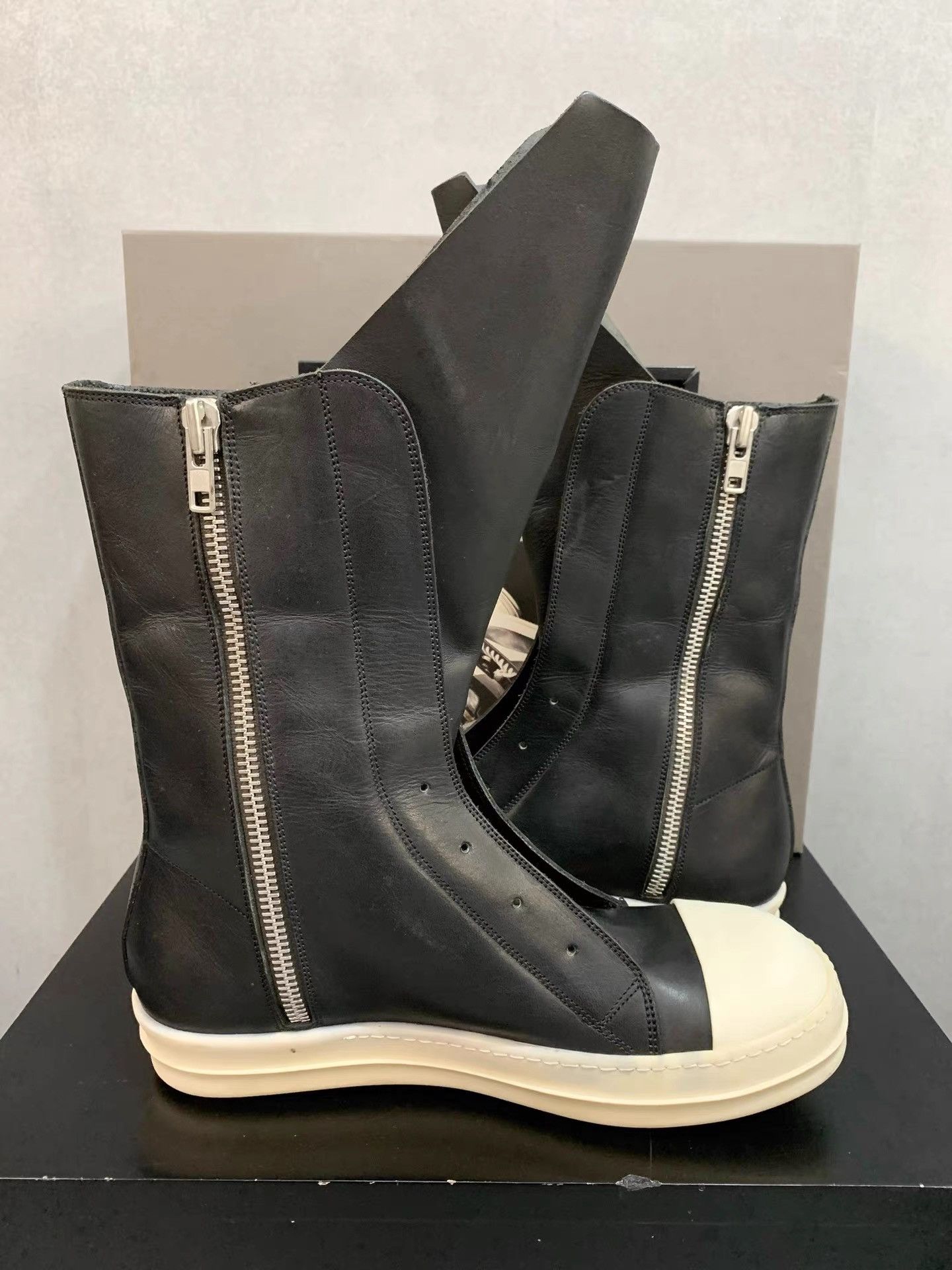 Rick Owens Rick Owens Mainline Leather Long Tongue Boots K34 Size US 7.5 / EU 40-41 - 6 Thumbnail