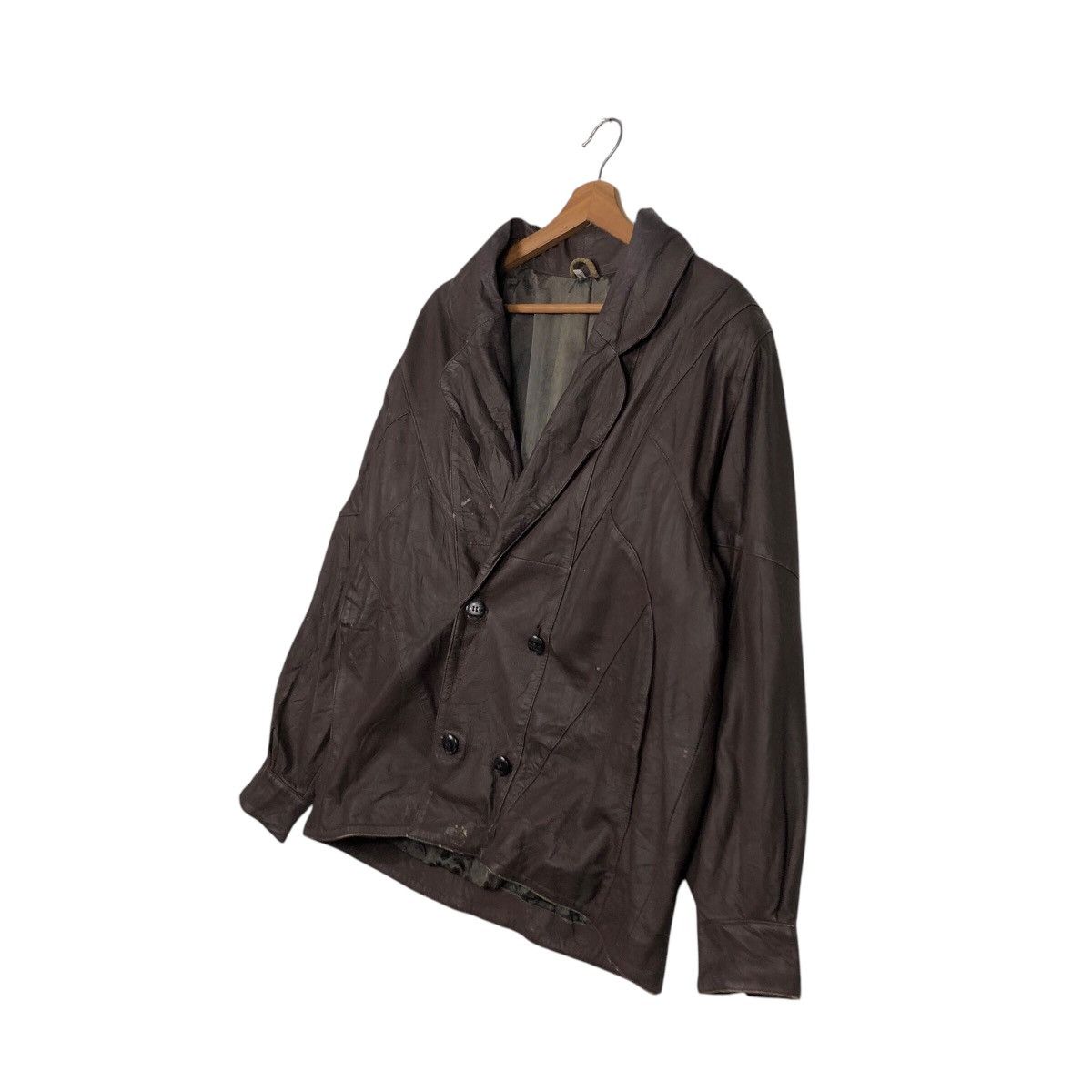 Japanese Brand 📌Vintage Leather Jacket Delta Double Breast Size US M / EU 48-50 / 2 - 3 Thumbnail