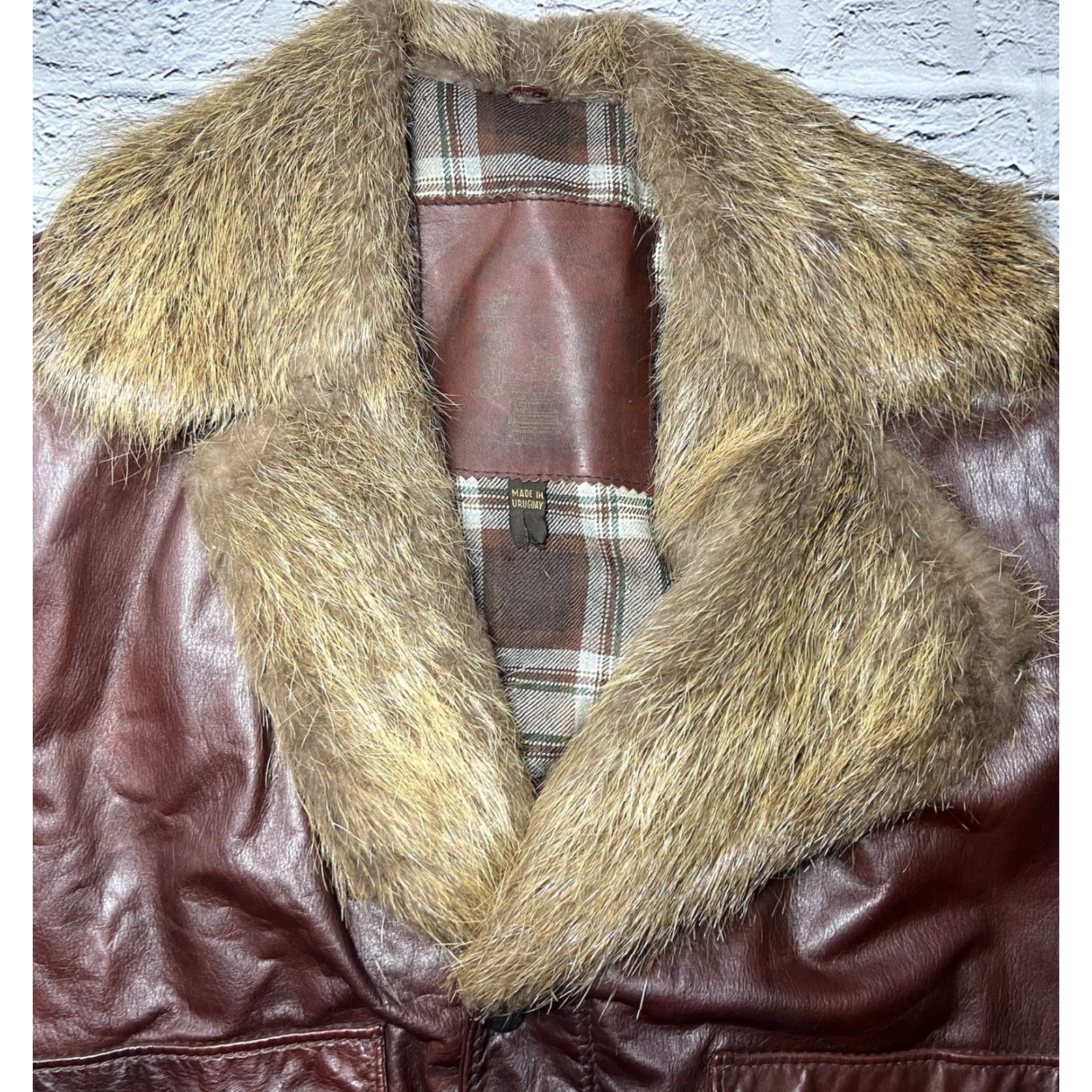 Vintage VINTAGE Redish Brown Bomber Aviator Flight Jacket 46 Leather Mens Size US S / EU 44-46 / 1 - 3 Thumbnail