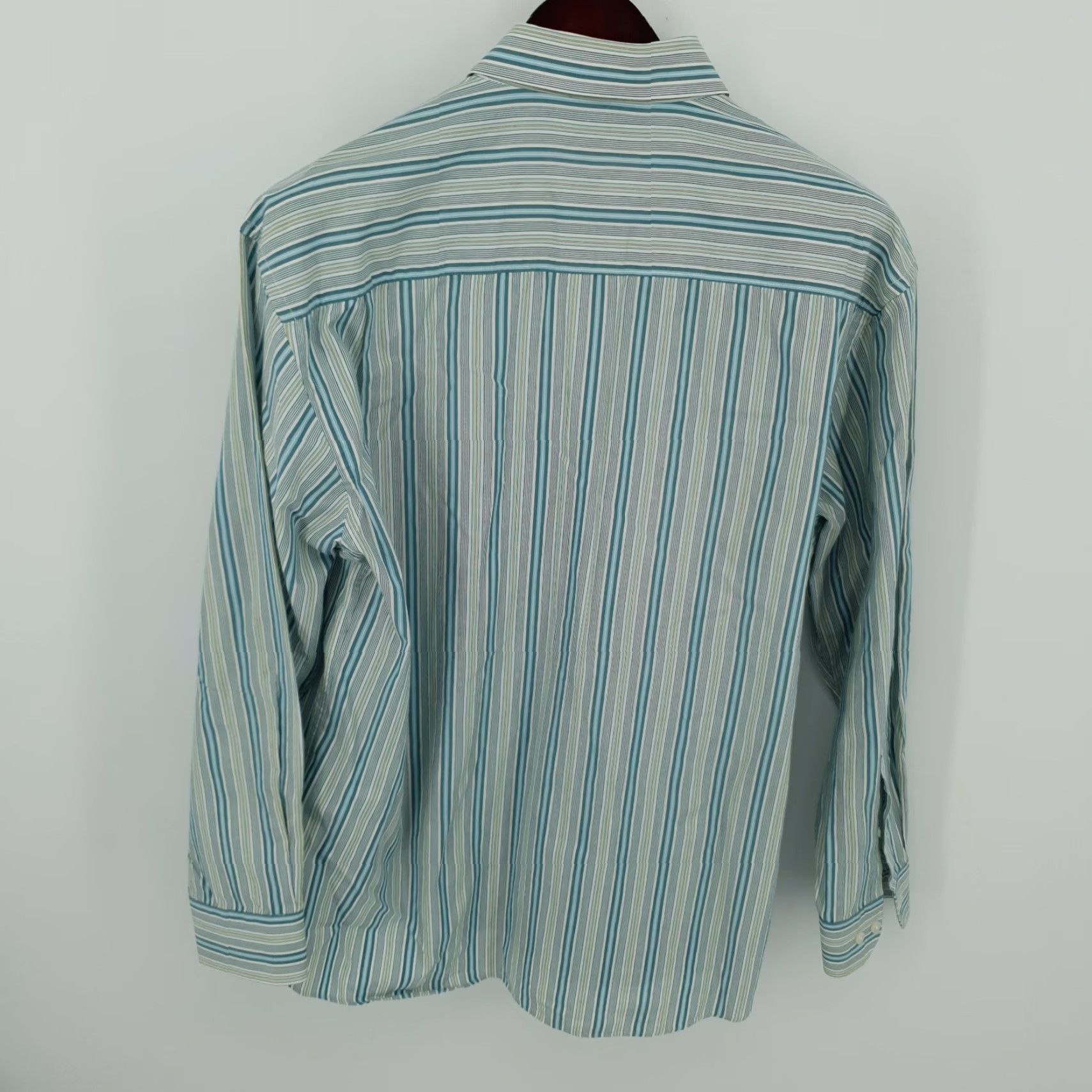 Vintage Alan Flusser Shirt Mens Large Button Up Long Sleeve Striped Pocket Size US L / EU 52-54 / 3 - 6 Thumbnail