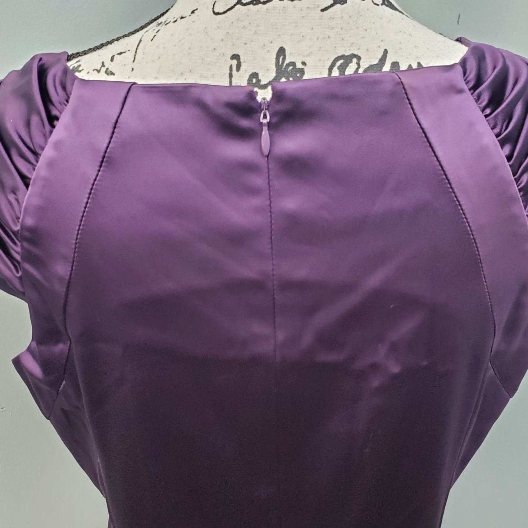 Calvin Klein Calvin Klein Cocktail Dress Womens Size 14 Purple Stretch Sleeveless Pleated Back Zip Size XL / US 12-14 / IT 48-50 - 5 Thumbnail