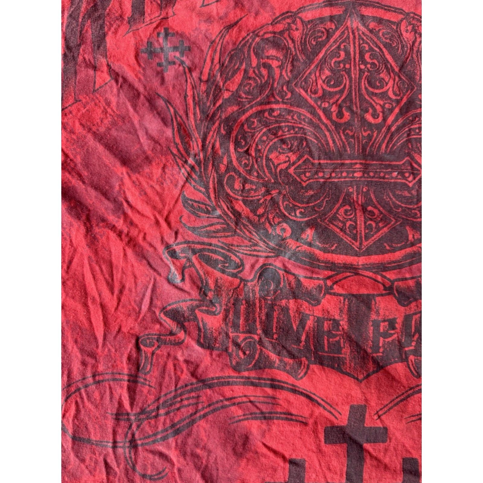Vintage VINTAGE MMA Elite T-Shirt 2XL Red Crew Neck Short Sleeve Graphic Print Dragon Skull Grunge Biker Affliction Style Revolution Mens Size US XXL / EU 58 / 5 - 4 Thumbnail