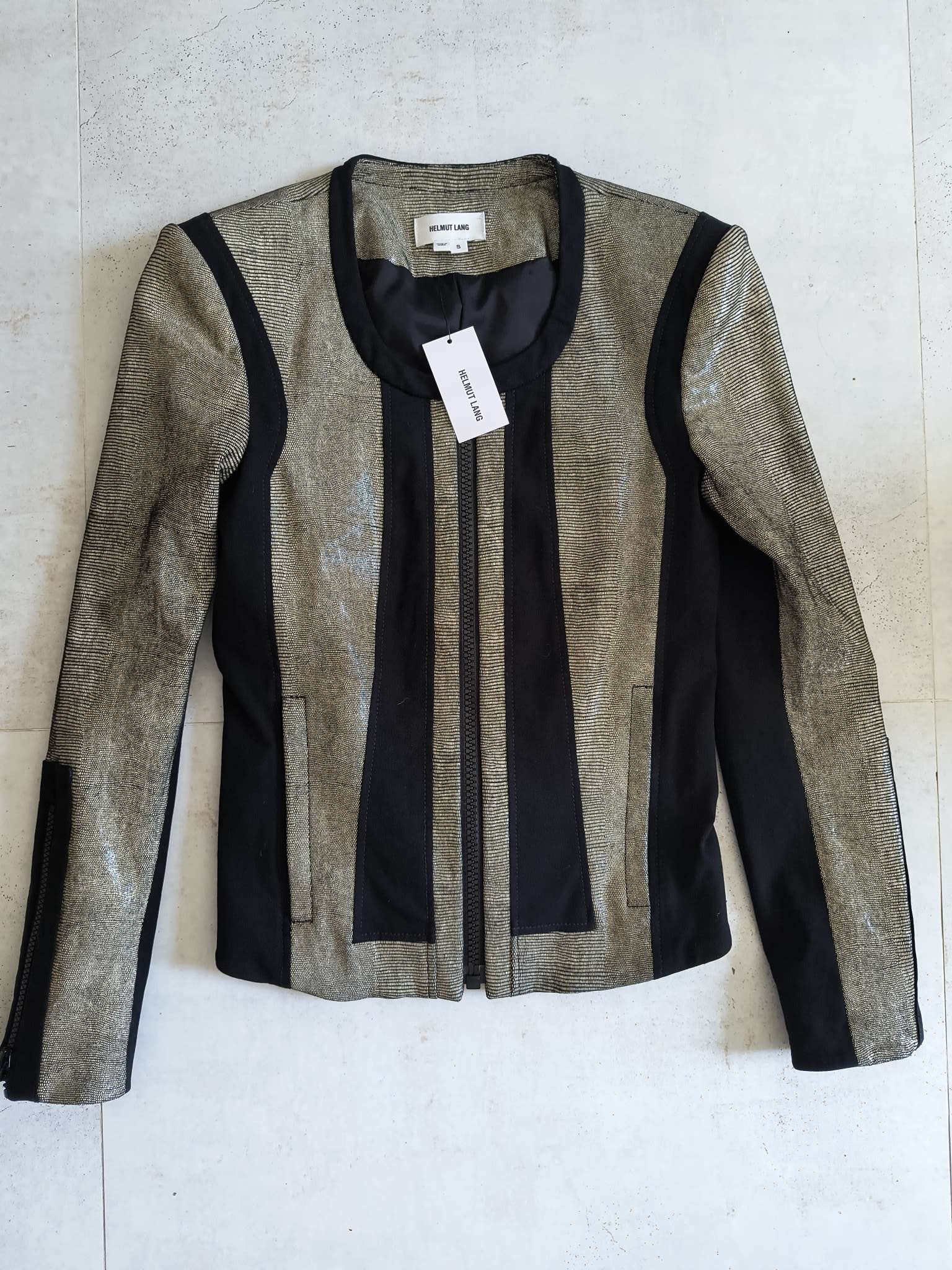 Helmut Lang HELMUT LANG Rift Stretch Leather Jacket in Carbon Grey Size S / US 4 / IT 40 - 1 Thumbnail
