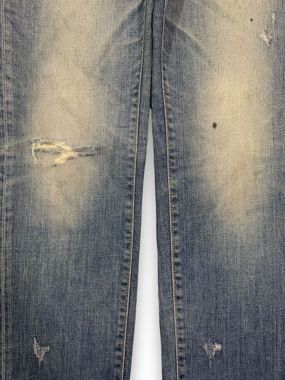 KMRii Vintage Japanese Brand Blue Washed Splatter Distressed Jeans Size US 32 / EU 48 - 8 Thumbnail