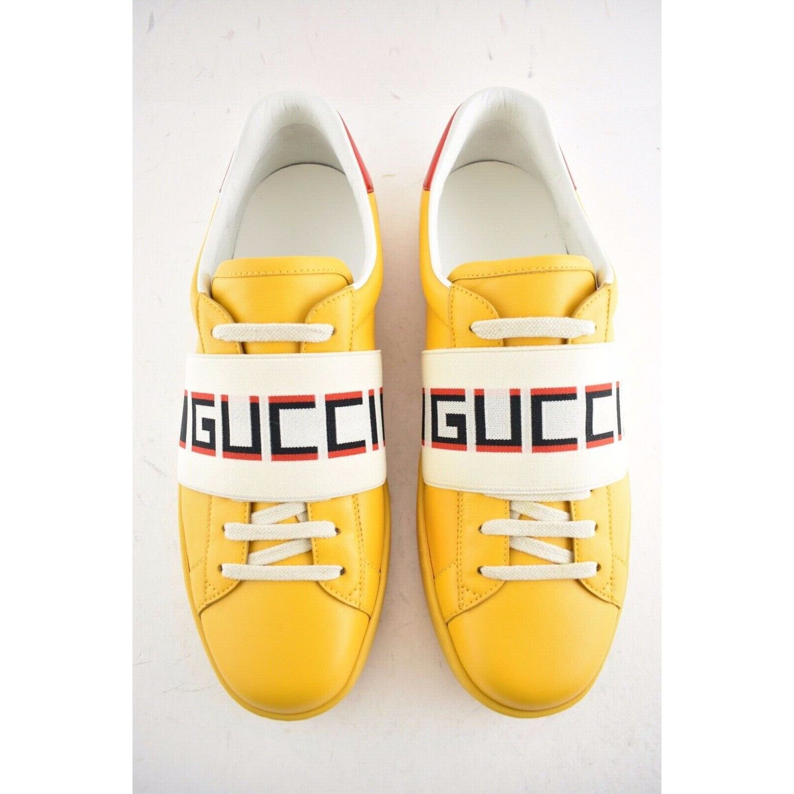 Gucci Gucci Mens Yellow New Ace Elastic Band Leather Flat Low Top Size US 7 / EU 40 - 7 Thumbnail