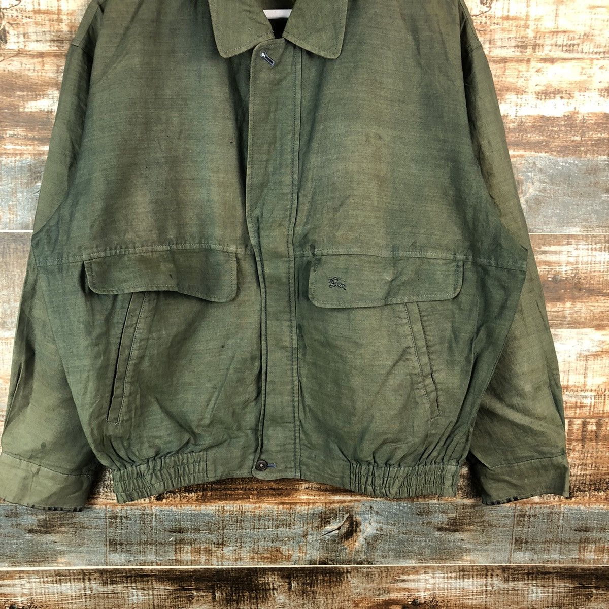 Burberry Burberrys vintage Green Bombers Jacket #A2510 Size US L / EU 52-54 / 3 - 3 Thumbnail