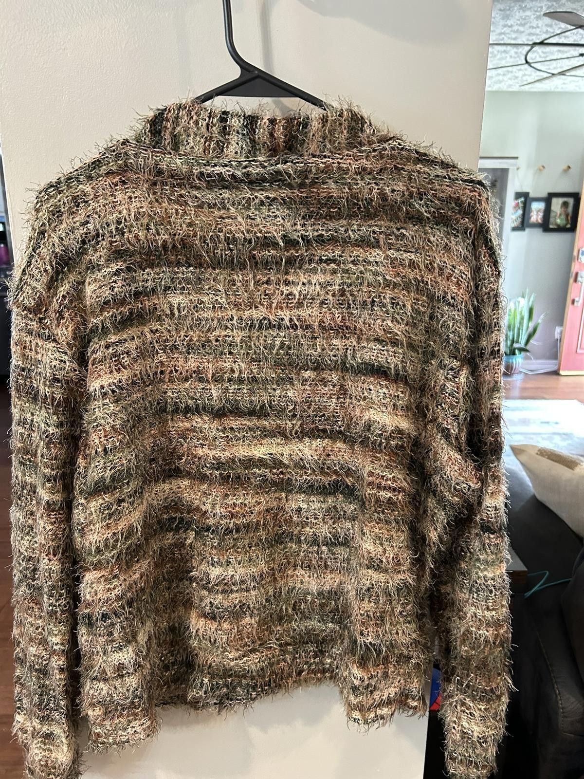 Other Women's Textured Fuzzy Knit Cardigan Sweater Size M / US 6-8 / IT 42-44 - 3 Thumbnail