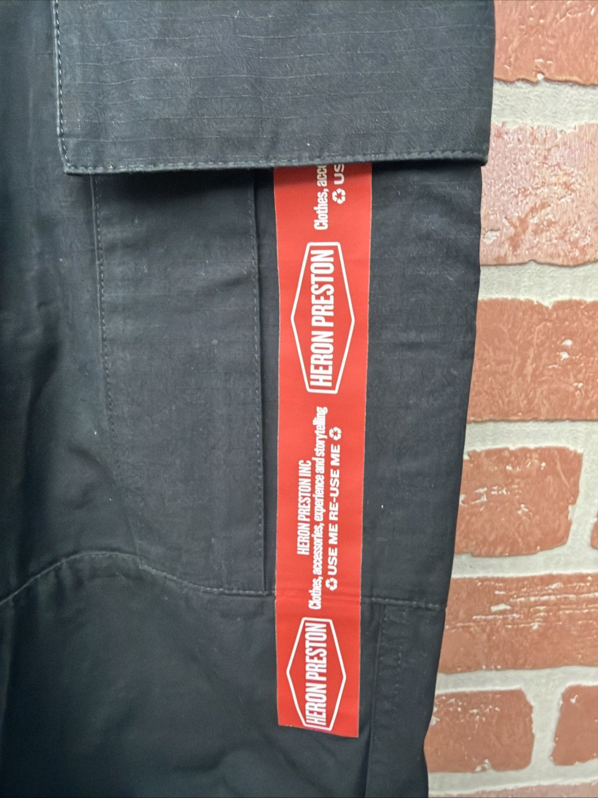 Heron Preston HERON PRESTON Cargo Pants, Size S, , Black, Solid Color, Size US 28 / EU 44 - 3 Thumbnail