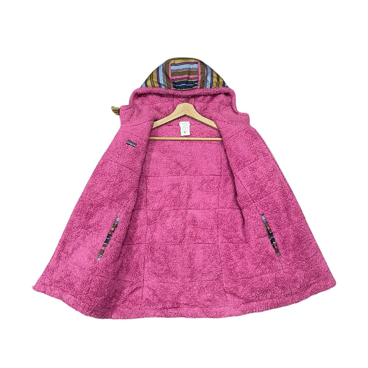 Patagonia Patagonia Reversible Striped Sherpa Fleece Puffer Jacket Size L / US 10 / IT 46 - 14 Thumbnail