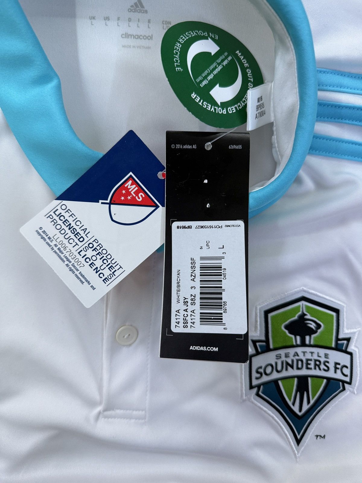 Adidas Adidas Seattle Sounders FC 2017/18 Away Jersey Large BNWT Size US L / EU 52-54 / 3 - 8 Thumbnail